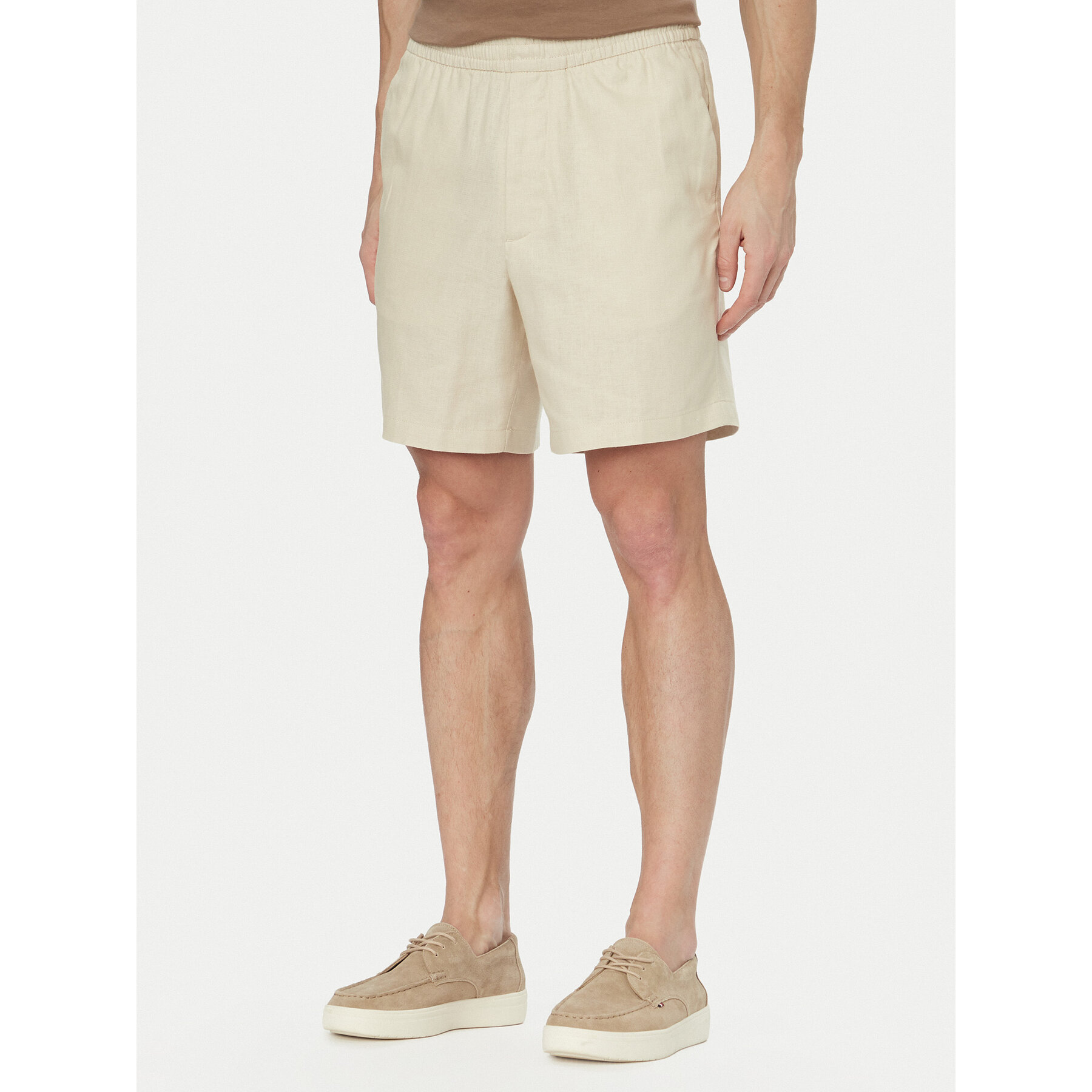 Calvin Klein Stoffshorts LV04LF620G Hellbeige Straight Fit