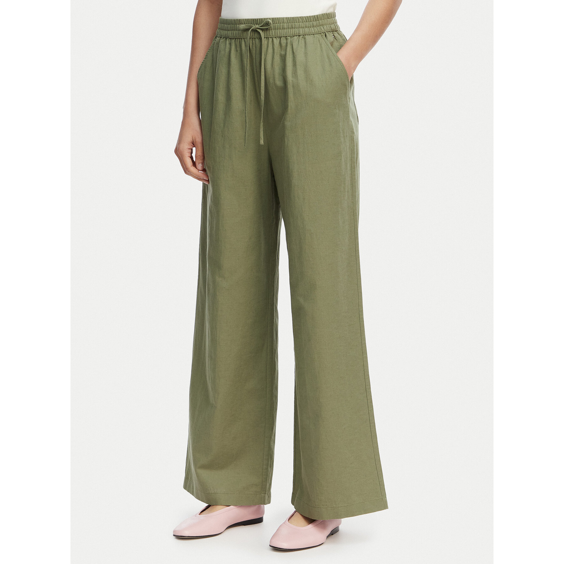 Tommy Jeans Stoffhose DW0DW22285 Grün Loose Fit