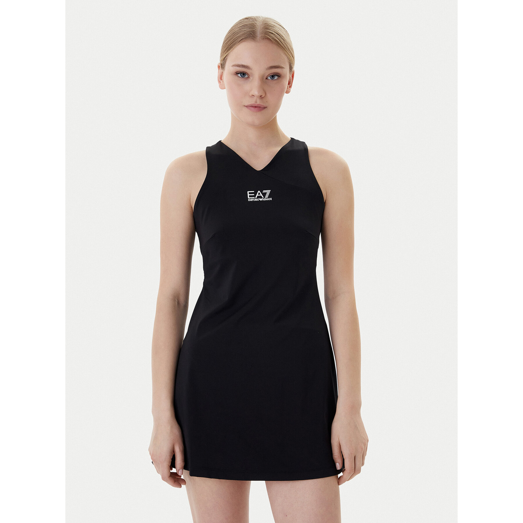 EA7 Emporio Armani Tenniskleid 7W000317 AF14524 UC001 Schwarz Regular Fit