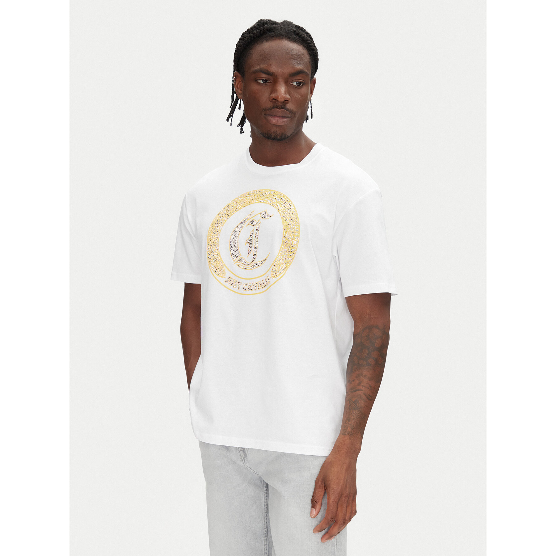 Just Cavalli Just Cavalli T-Shirt 78OAHE22 Λευκό Regular Fit