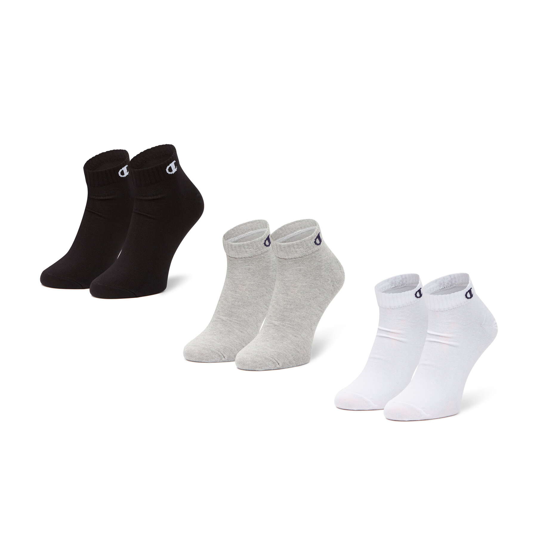 

Набір 3 пар низьких шкарпеток unisex Champion CH0008QH-8WU White/Grey/Black, Кольоровий