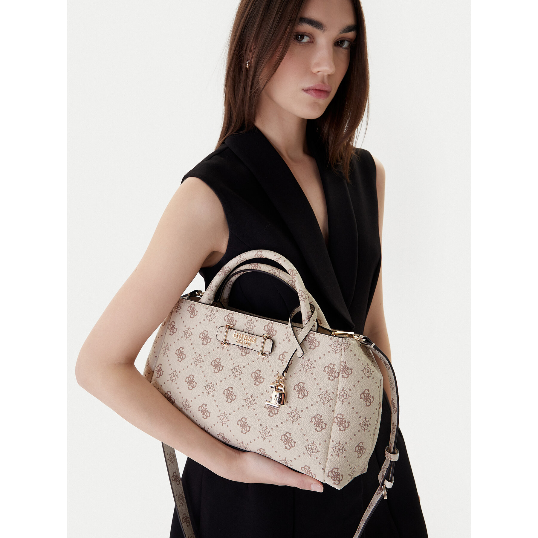 Torbica Guess Carrie Logo HWGP98 98060 Écru