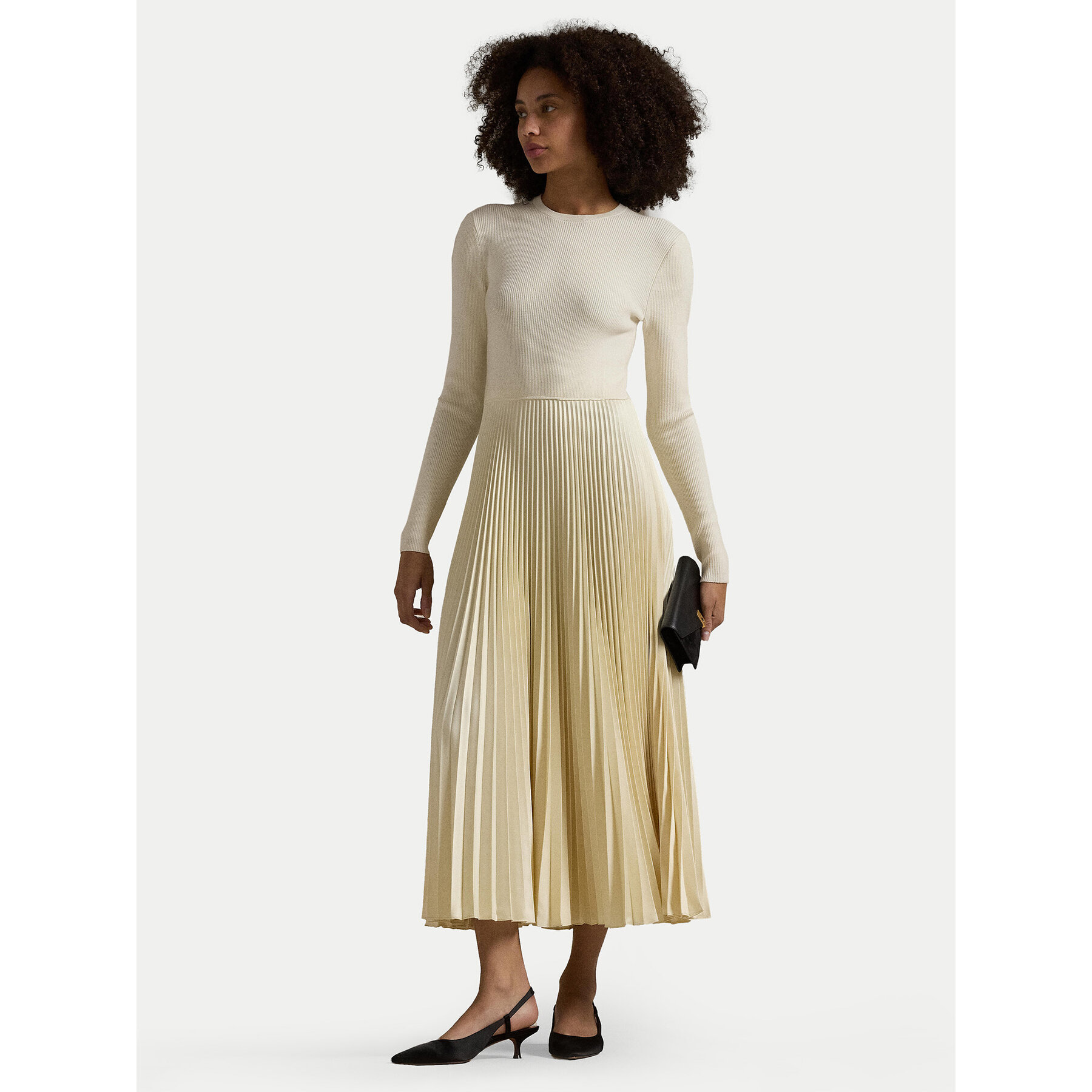 Polo Ralph Lauren Strickkleid 211948693001 Écru Regular Fit