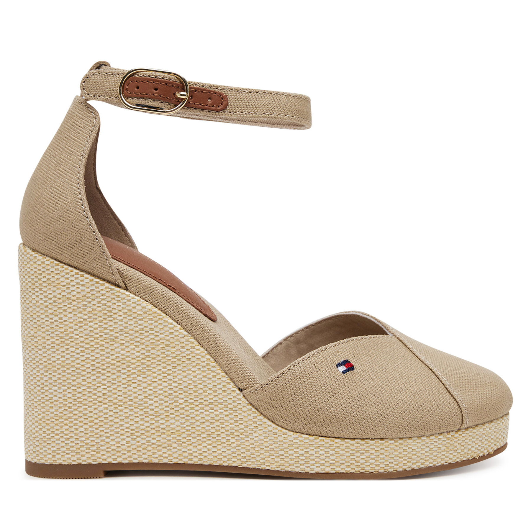 Poltopánky Tommy Hilfiger Flag High Wedge Espad Closed Toe FW0FW08494 Béžová
