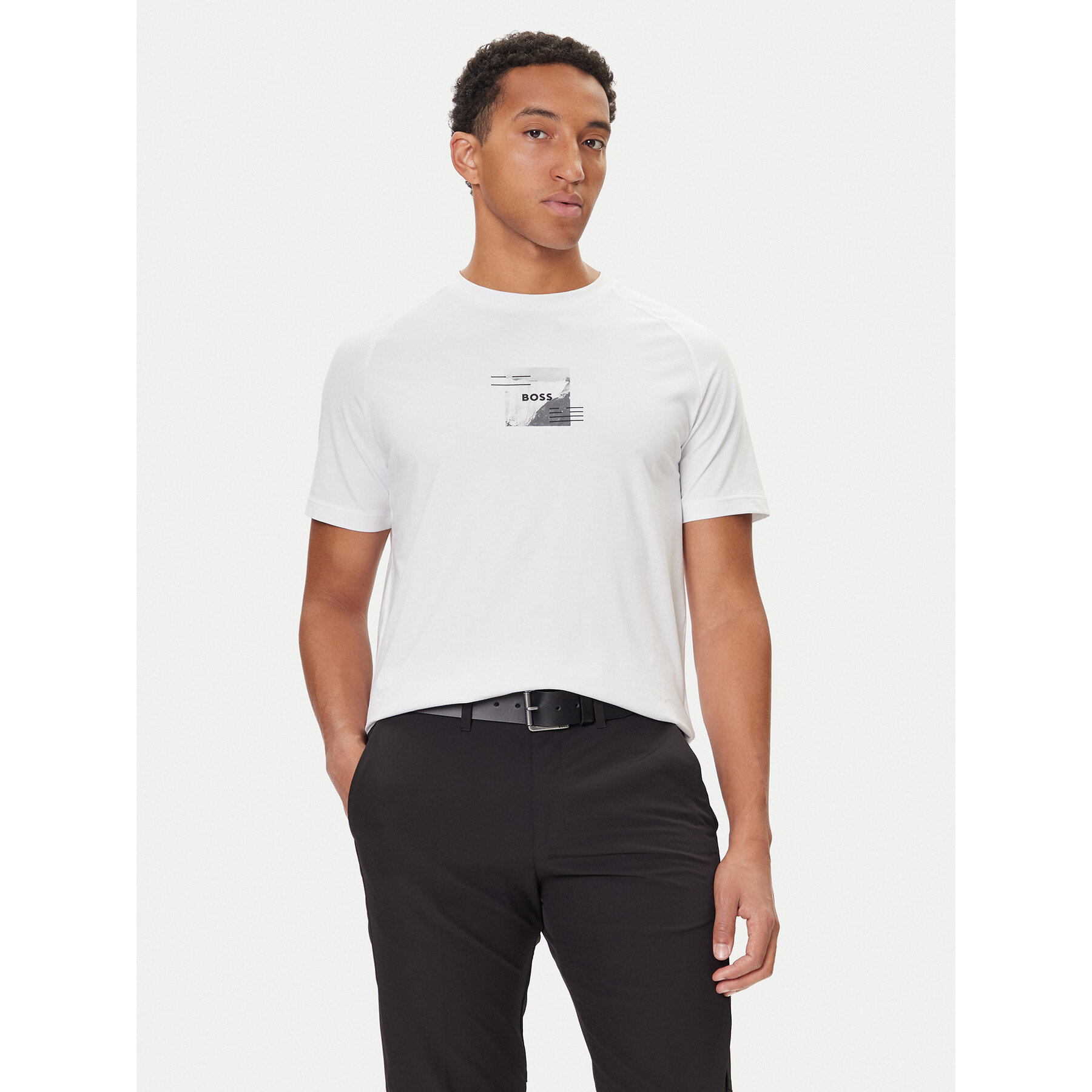 BOSS T-Shirt Stripe Zone 50548093 Weiß Relaxed Fit