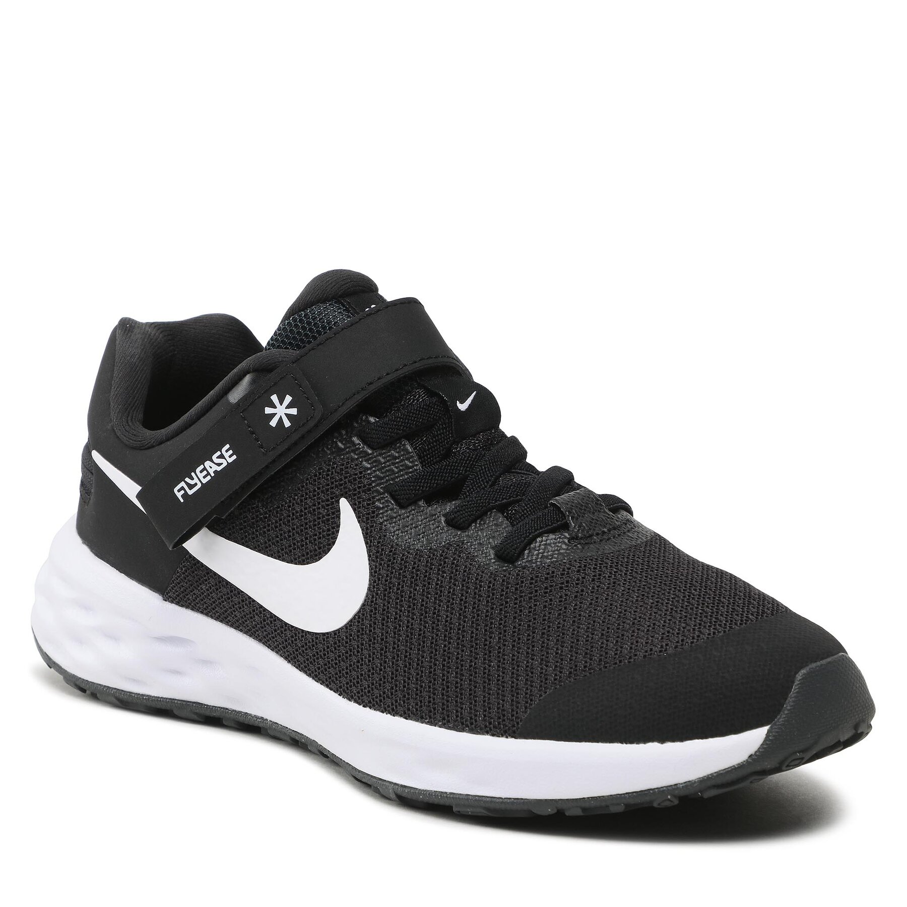 Pantofi Nike Revolution 6 Flyease Nn (GS) DD1113 003 Black/White/Dk Smoke Grey