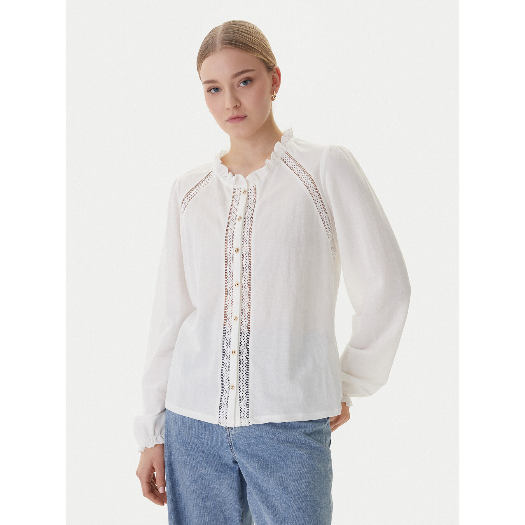 Morgan Bluse 261-TSKY Weiß Regular Fit