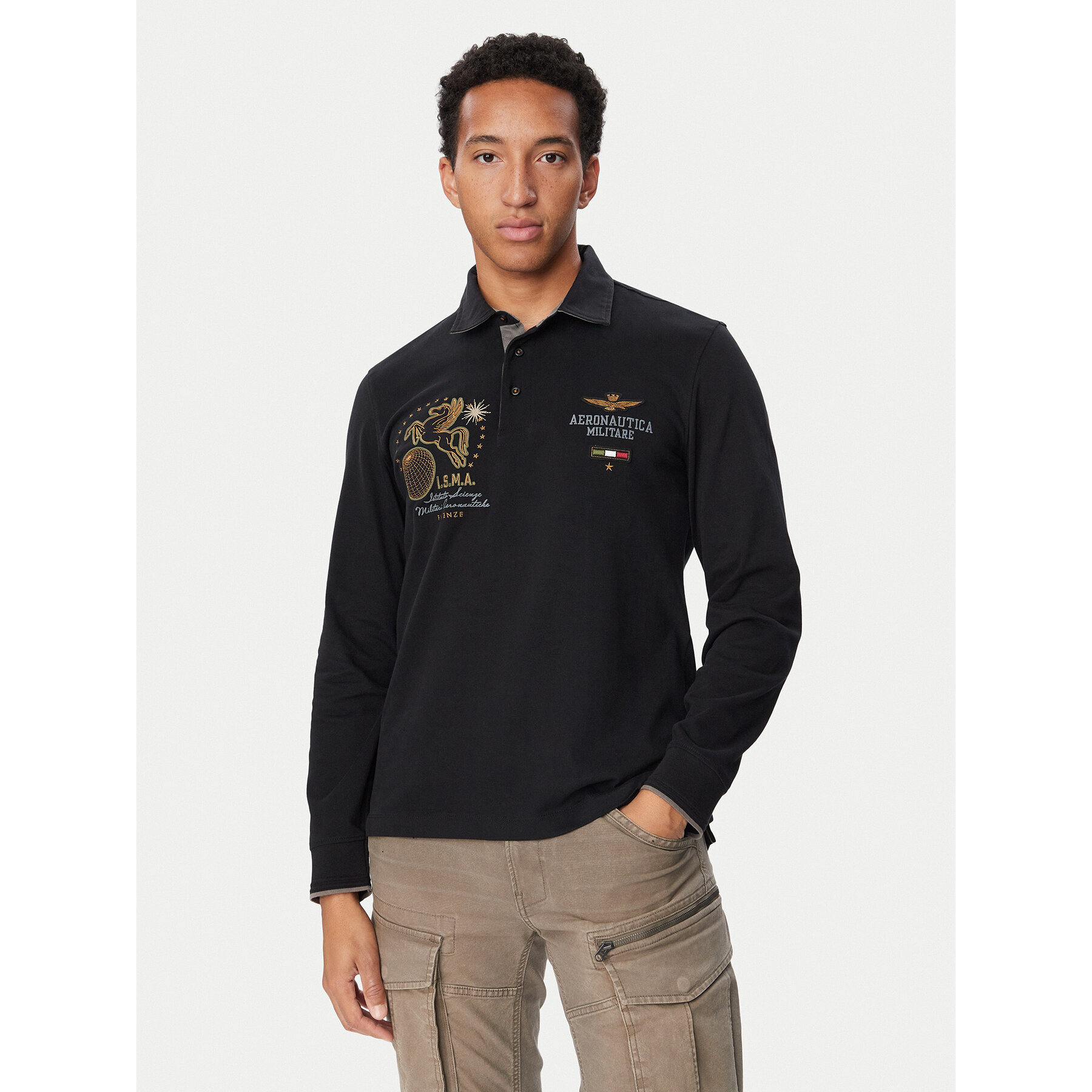 Aeronautica Militare Poloshirt 262PO1946UJ00703 Schwarz Regular Fit