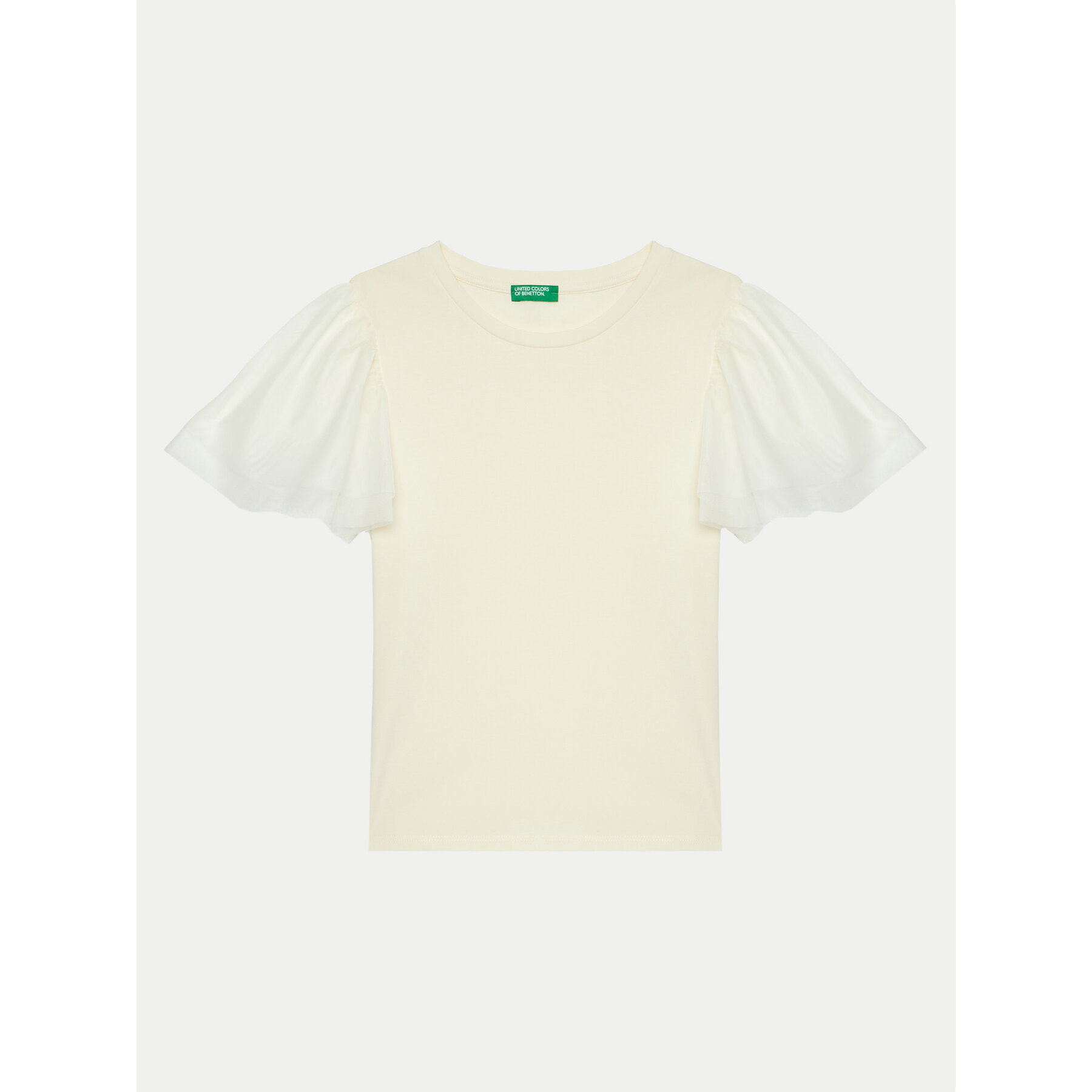 United Colors Of Benetton United Colors Of Benetton T-Shirt 3Q8DC10LW Εκρού Regular Fit