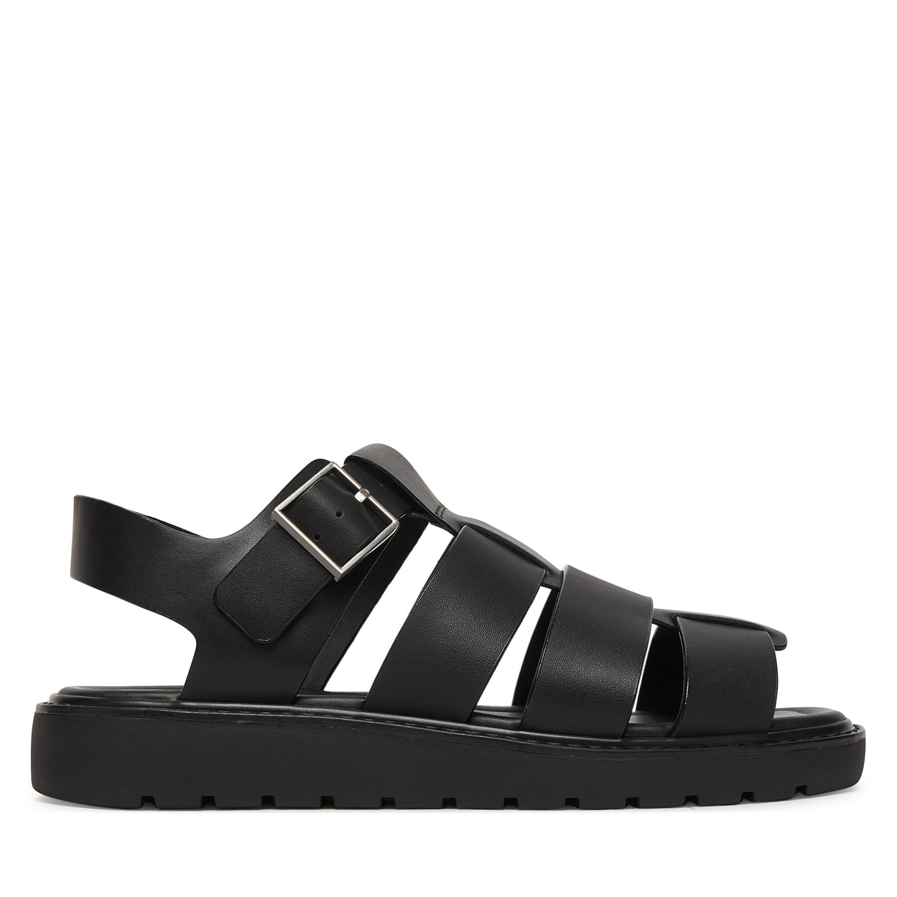Sandále Calvin Klein Sq Molded Sndl Fisher Lth HW0HW02870 Čierna