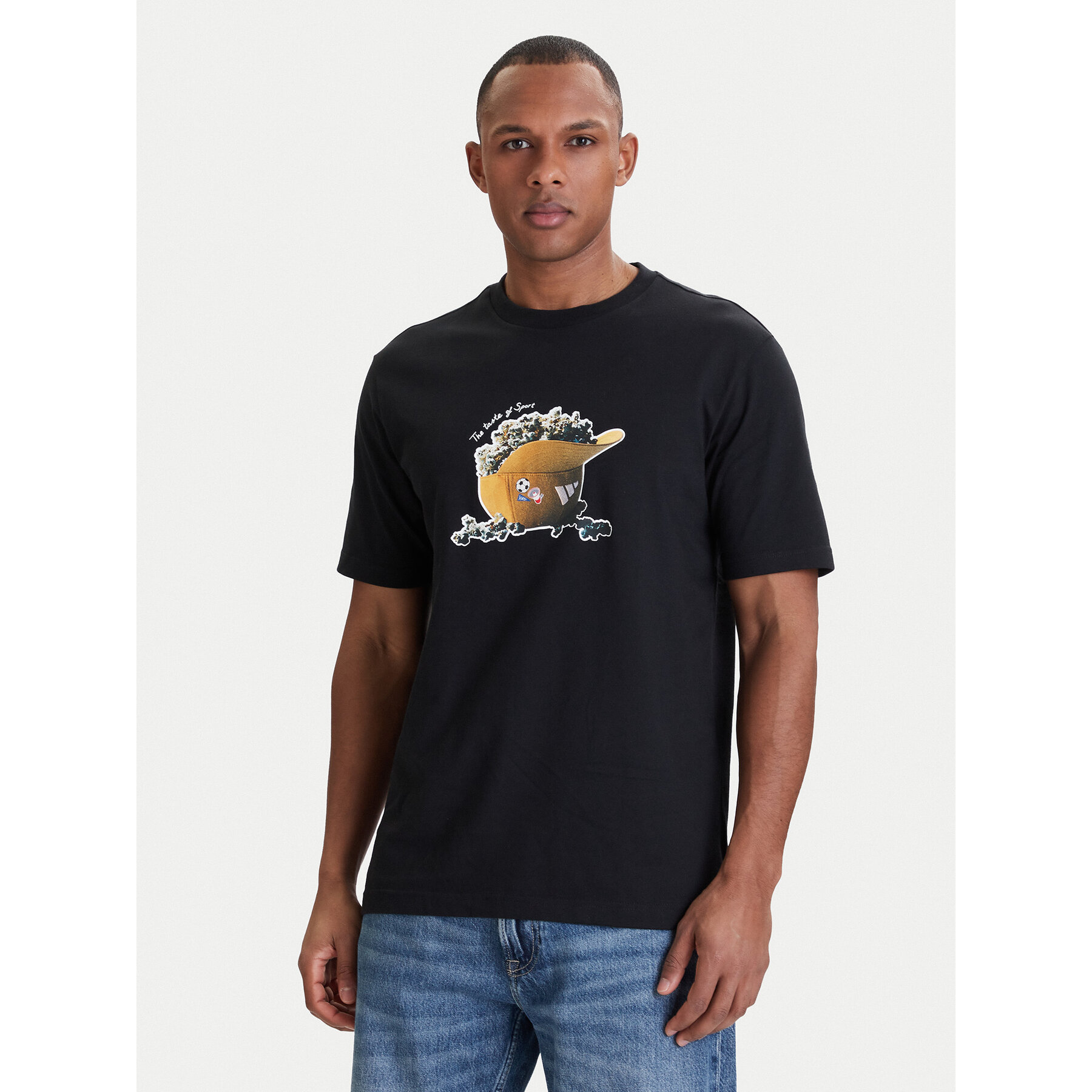 Adidas T-Shirt Snack Popcorn Graphic KD3928 Schwarz Regular Fit