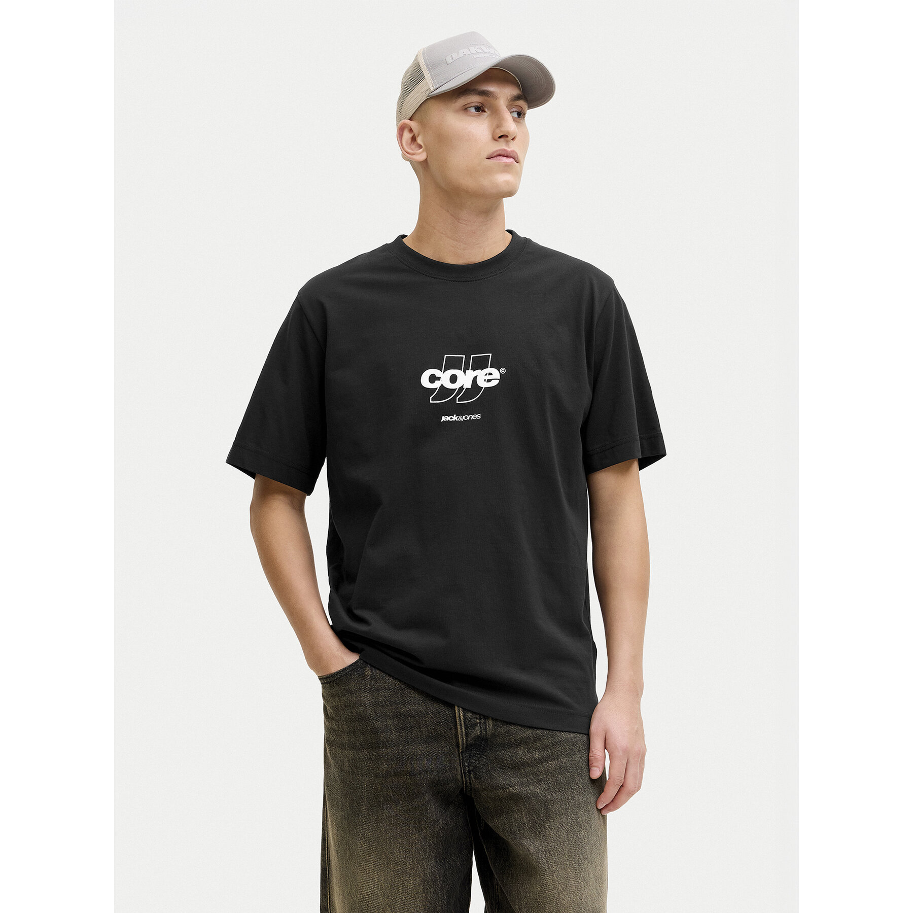 Jack & Jones T-Shirt Club 12289868 Schwarz Relaxed Fit
