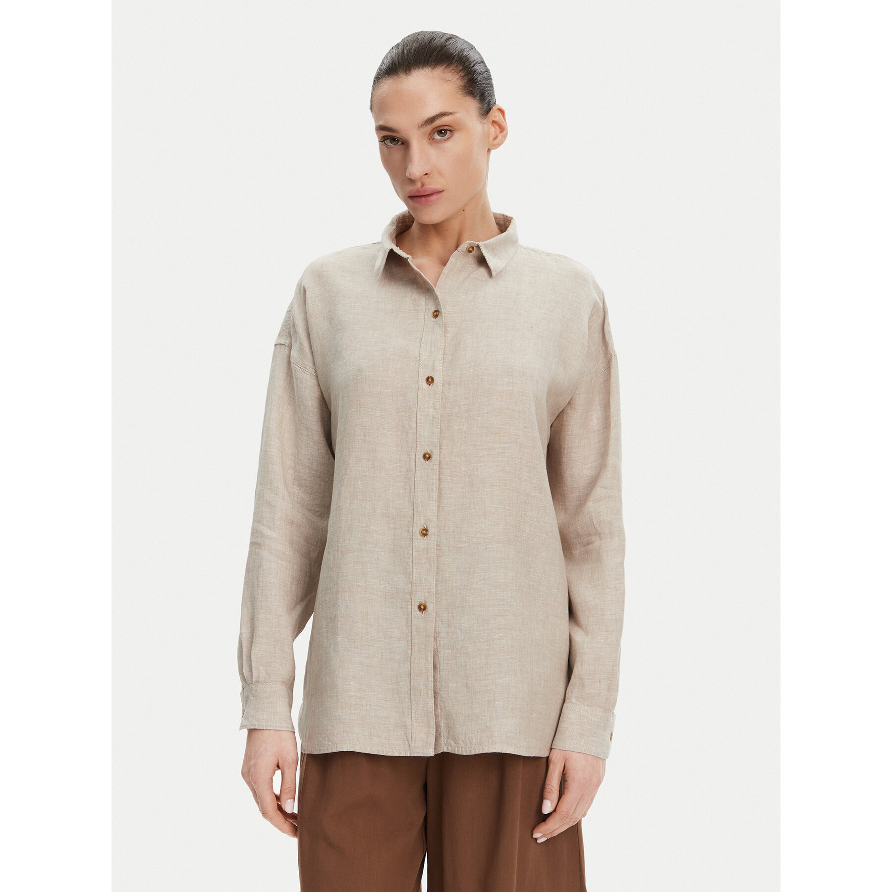 Barbour Hemd Hampton LSH1596SN31 Beige Relaxed Fit