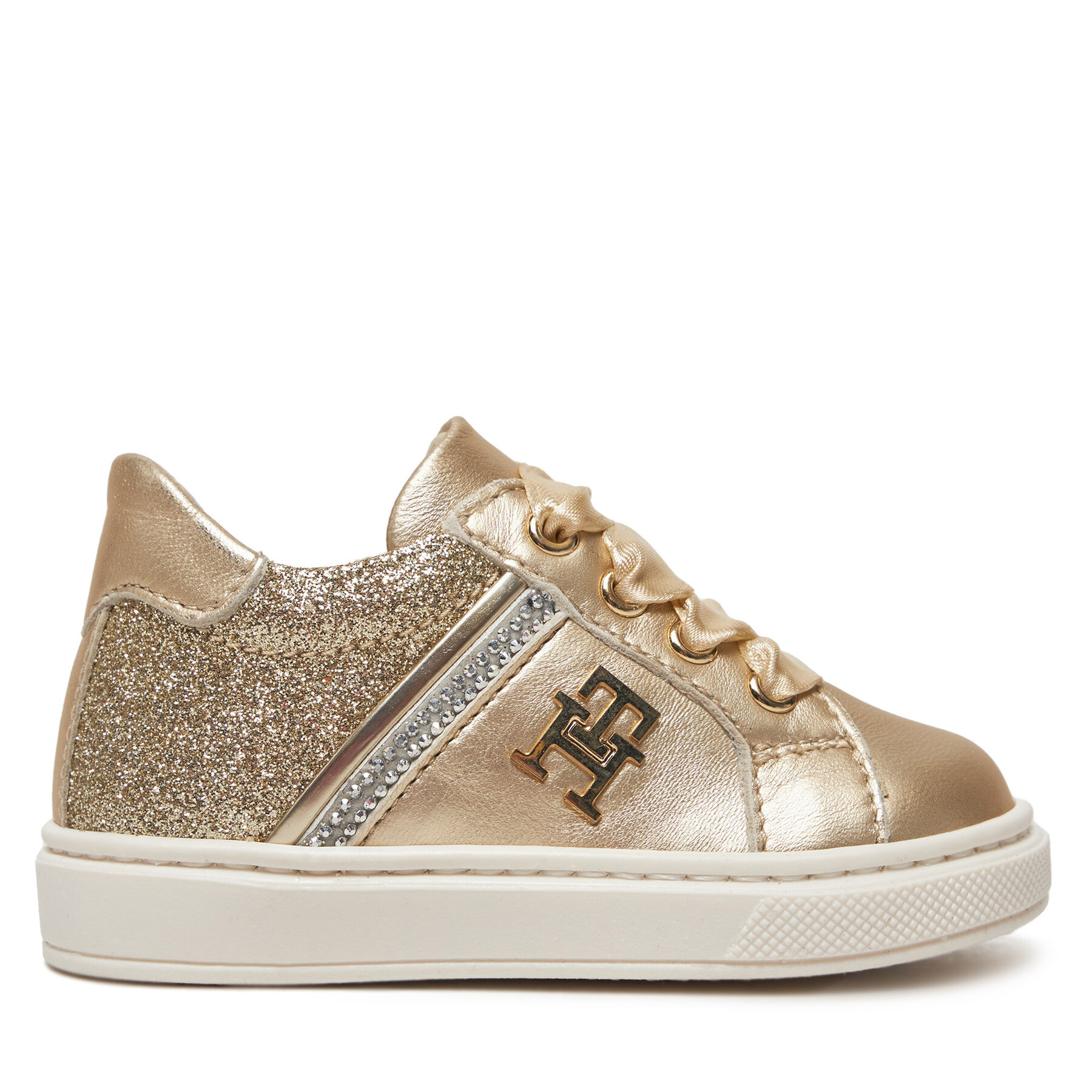 Sneakersy Tommy Hilfiger Sneaker Bassa Allacciata T1A9-33932-0829 M Zlatá