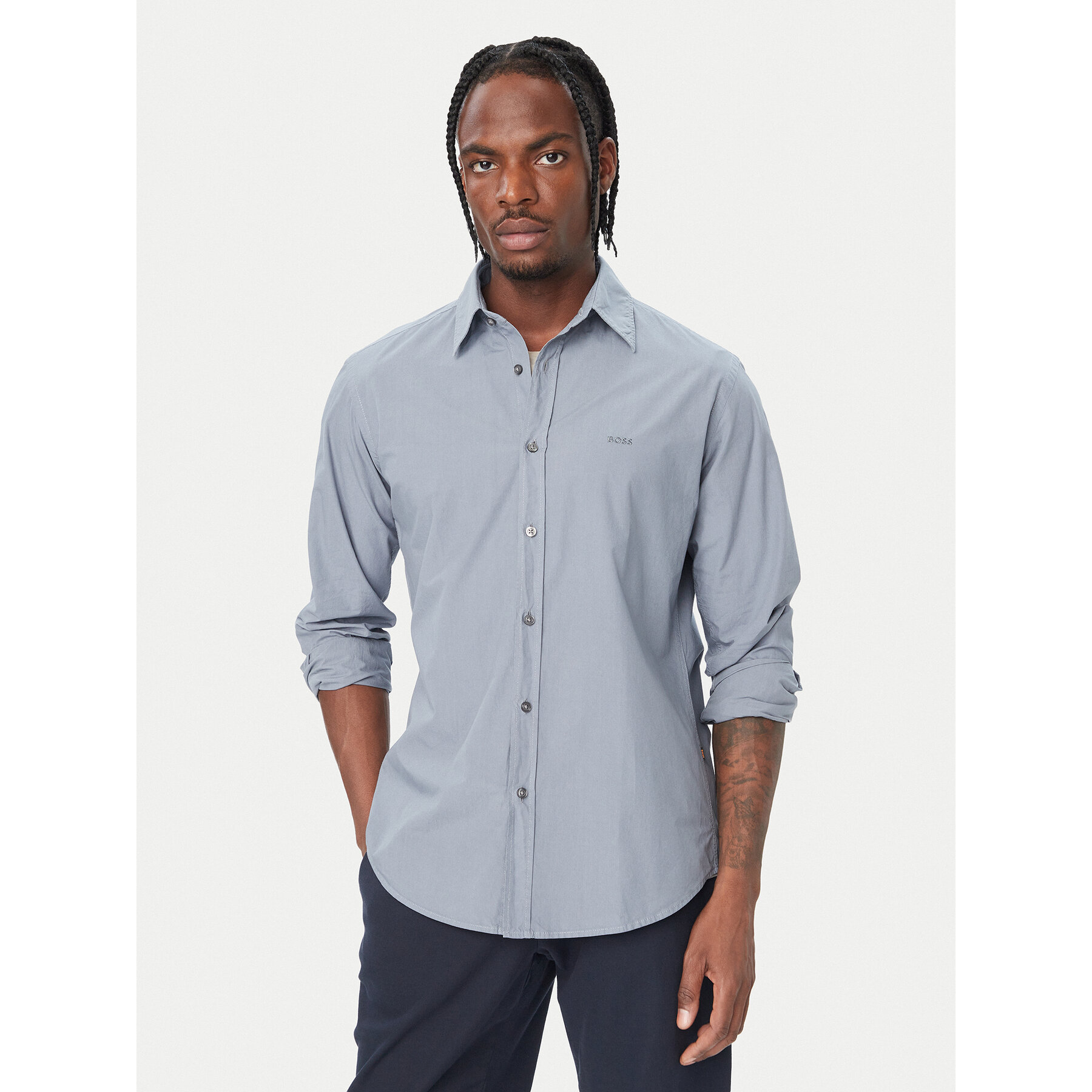BOSS Hemd Relegant 50518304 Dunkelblau Regular Fit