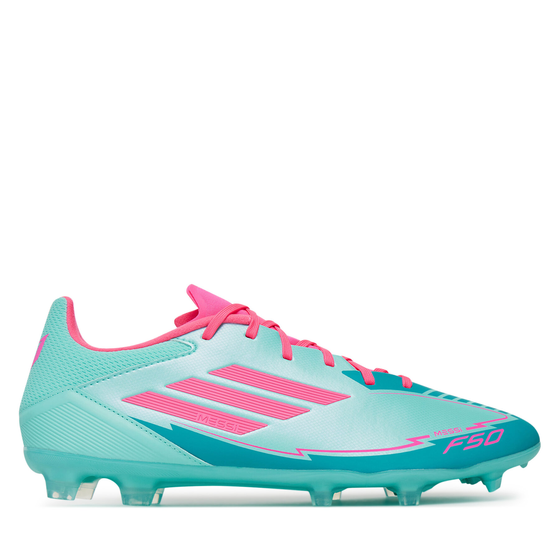 Ghete pentru fotbal adidas F50 League Messi Firm/Multi-Ground IH0928 Turcoaz