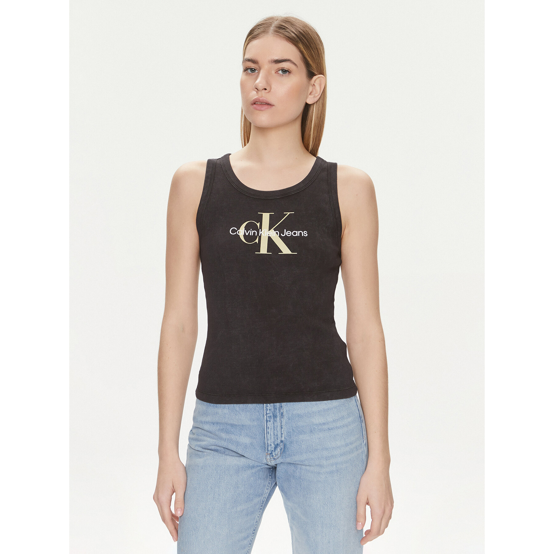 Calvin Klein Jeans Top Archival Monologo J20J223160 Nero Slim Fit