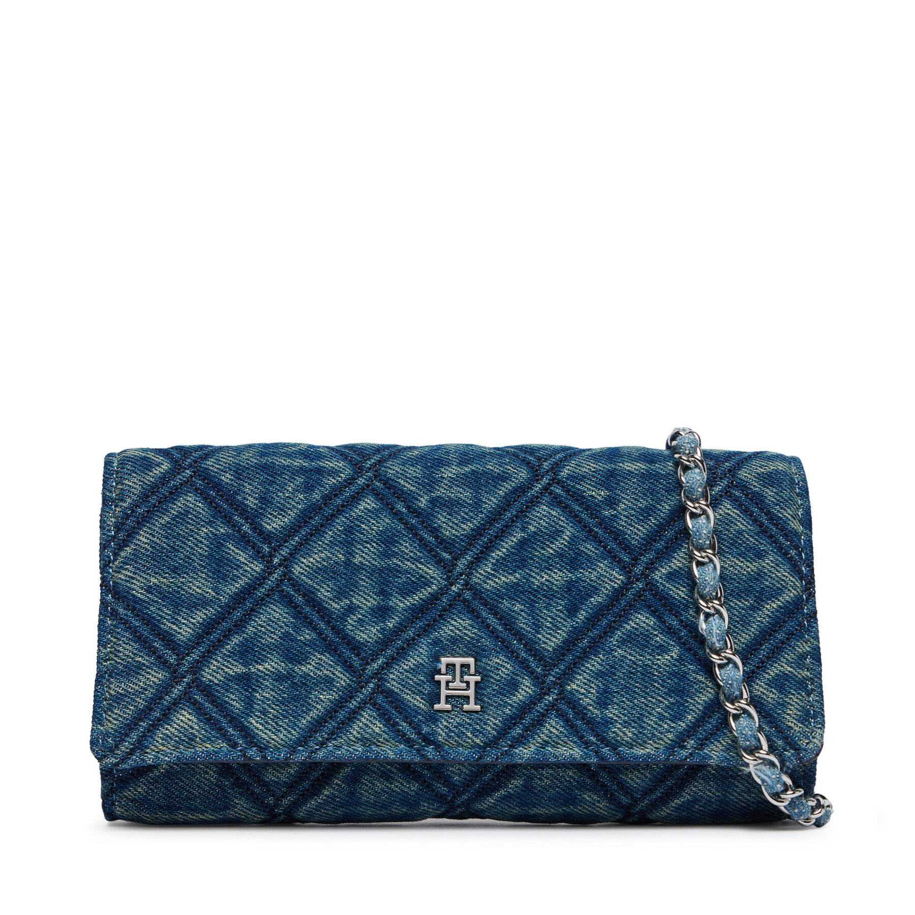 Ročna torba Tommy Hilfiger Th Feminine Wallet Chain Denim AW0AW18903 Modra