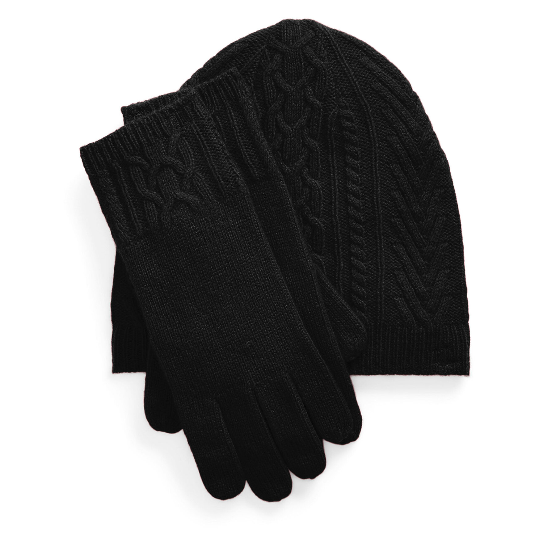 Sada čiapka, šál a rukavice LAUREN RALPH LAUREN 454960056002 Čierna