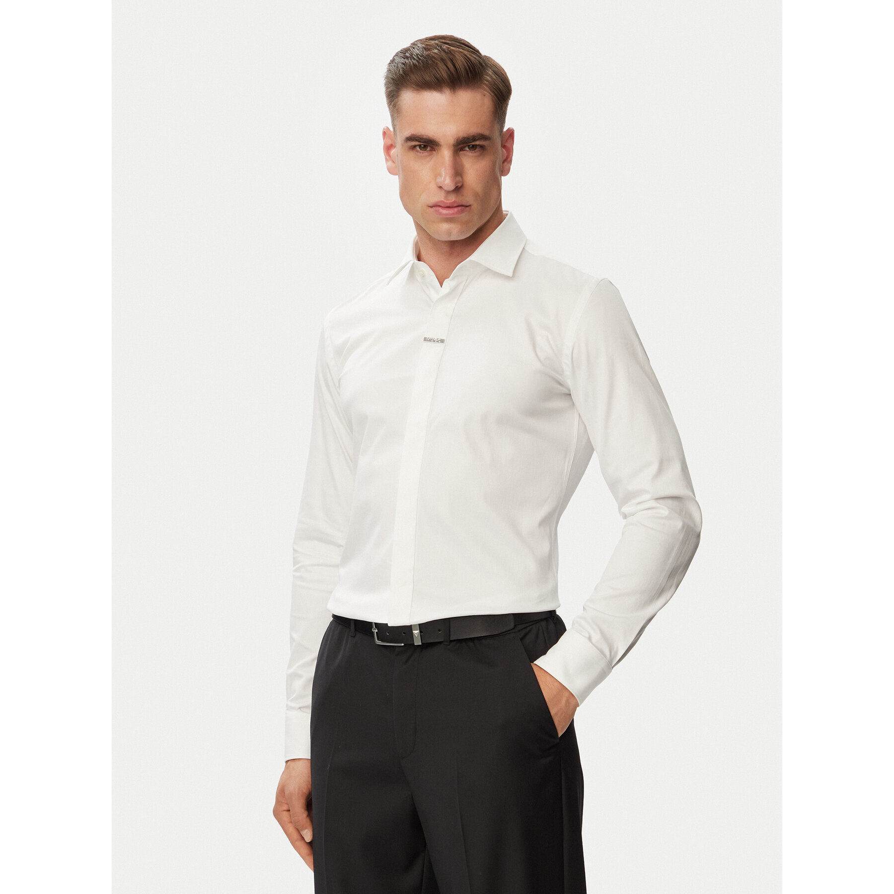 HUGO Hemd Kenno 50566215 Weiß Slim Fit
