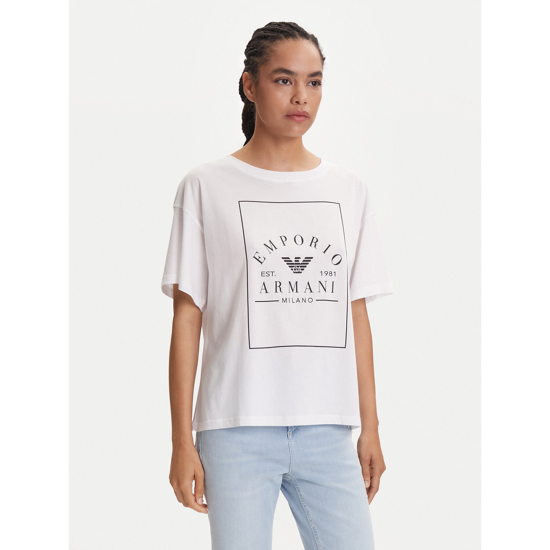 Emporio Armani Underwear Póló EW000553 AF10887 U0002 Fehér Loose Fit