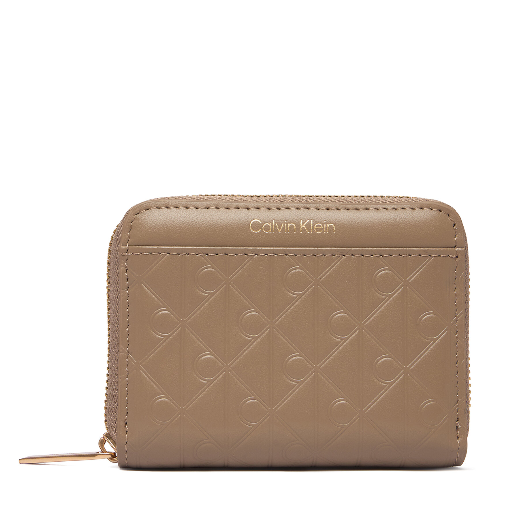 Peňaženka Calvin Klein Emblem Aop Embossed Zip Around LV04F1081G Béžová