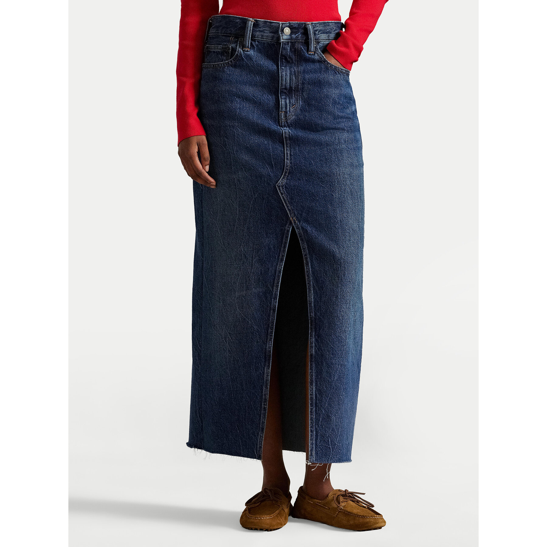 Polo Ralph Lauren Jeansrock 211A95501001 Dunkelblau Regular Fit
