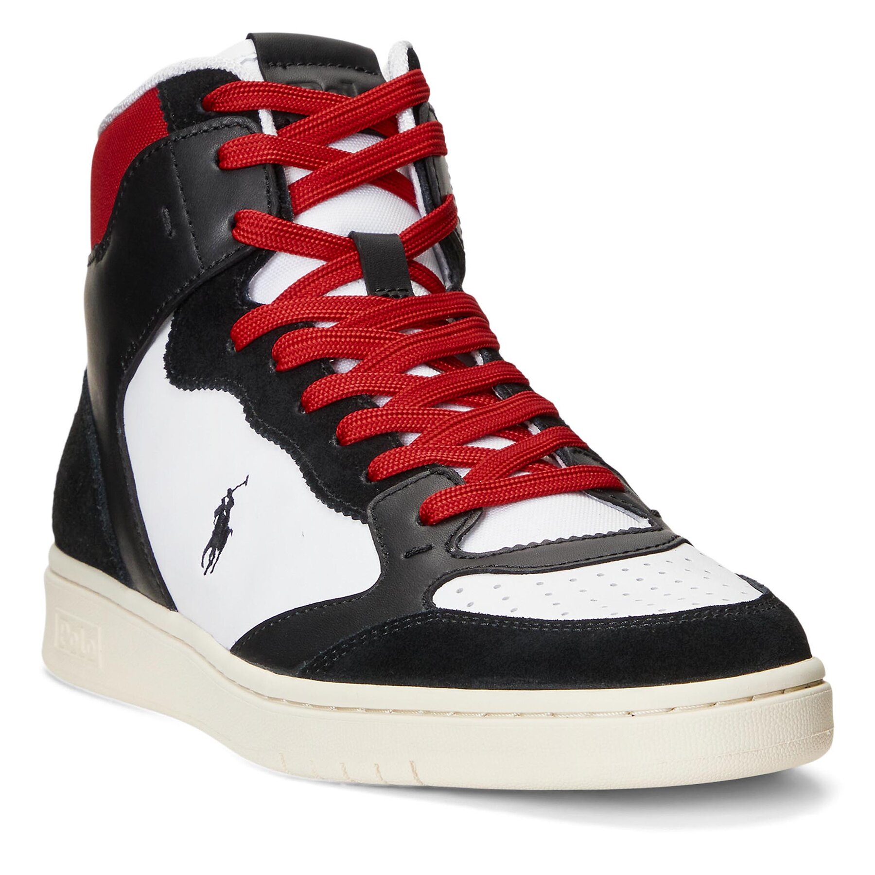 Sneakers Polo Ralph Lauren Polo Crt Hgh 809892297001 Black/White/Red 809892297001 imagine super redus 2022