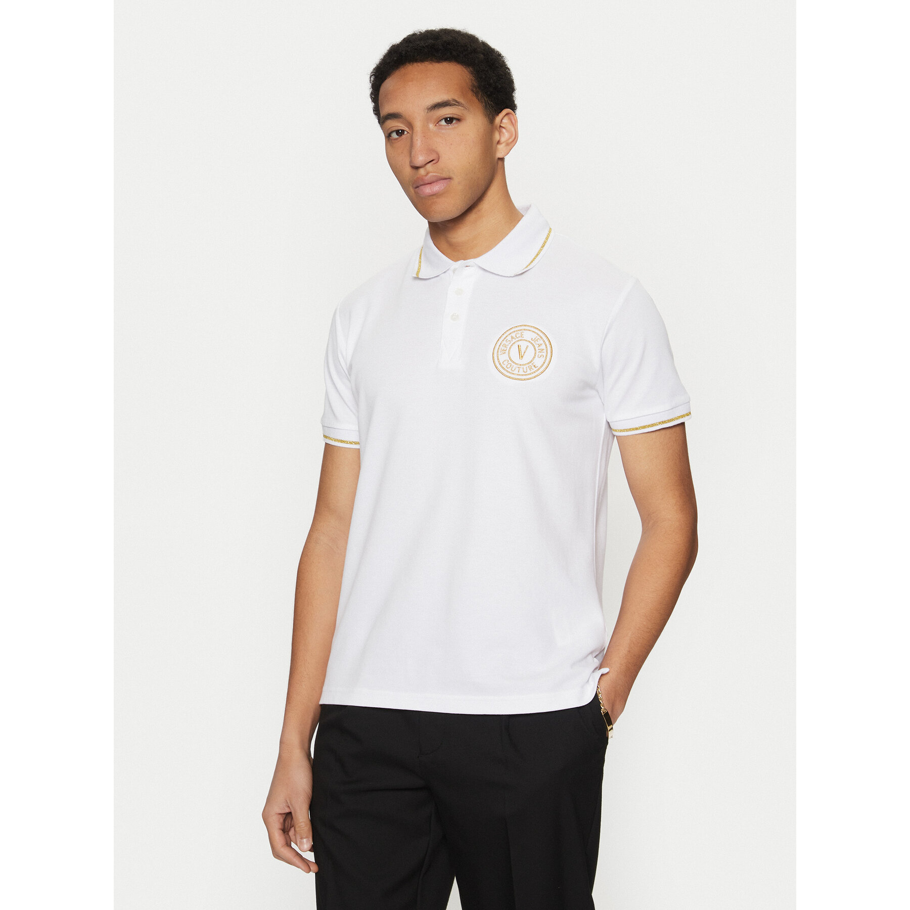 Versace Jeans Couture Versace Jeans Couture Polo 78GAGT00 Λευκό Regular Fit