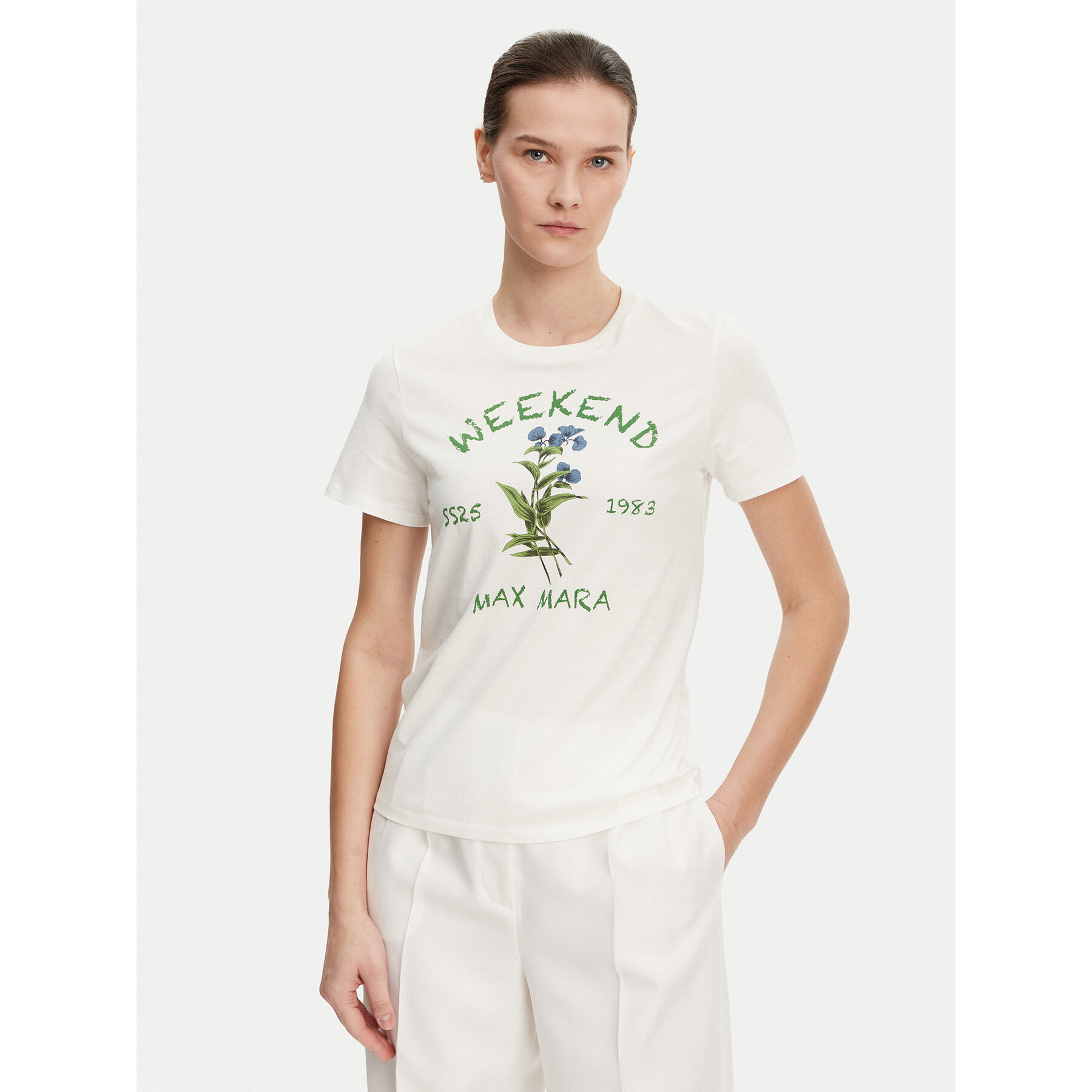 Weekend Max Mara T-shirt Teiera 2515971052 Bianco Regular Fit