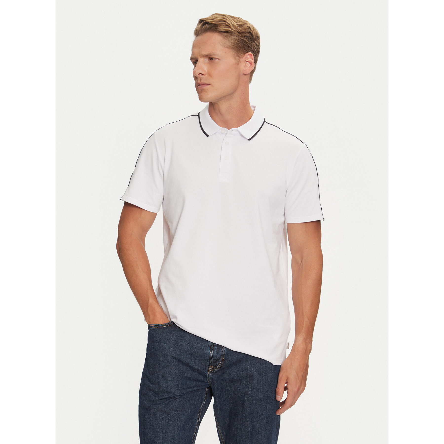 Guess Polo majica M4YP40 KARS0 Bela Regular Fit