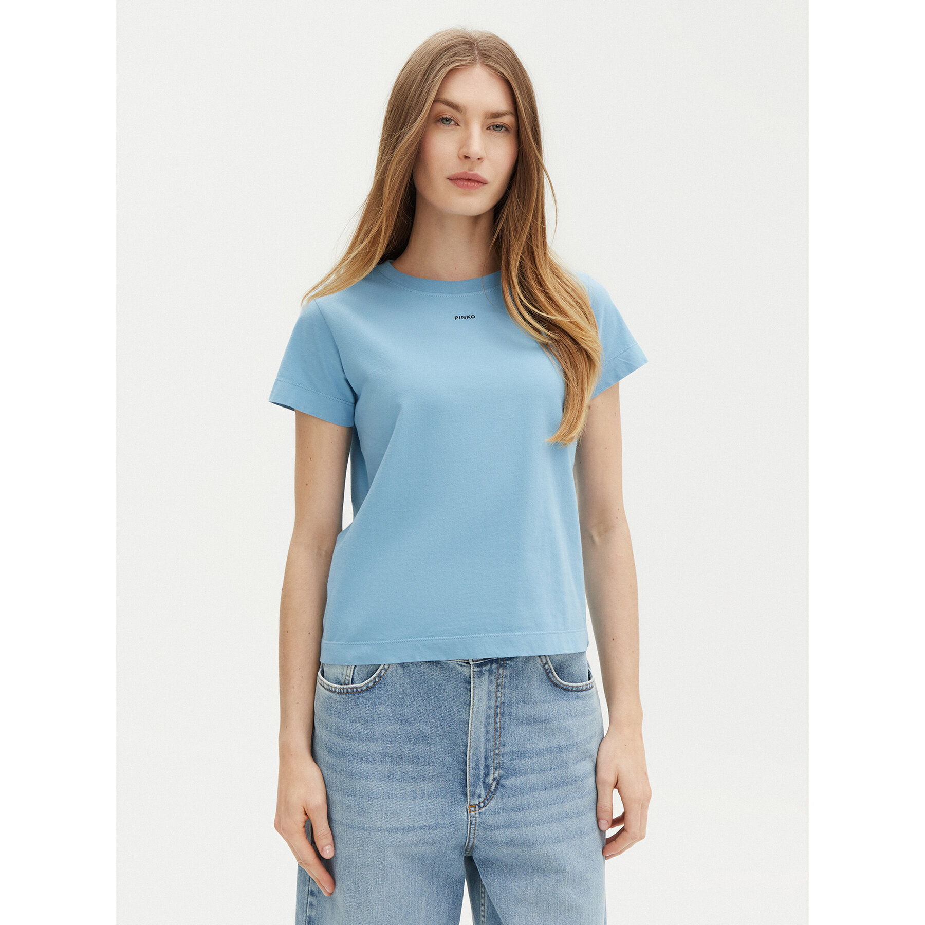 PINKO Póló Basico 100373 Kék Regular Fit