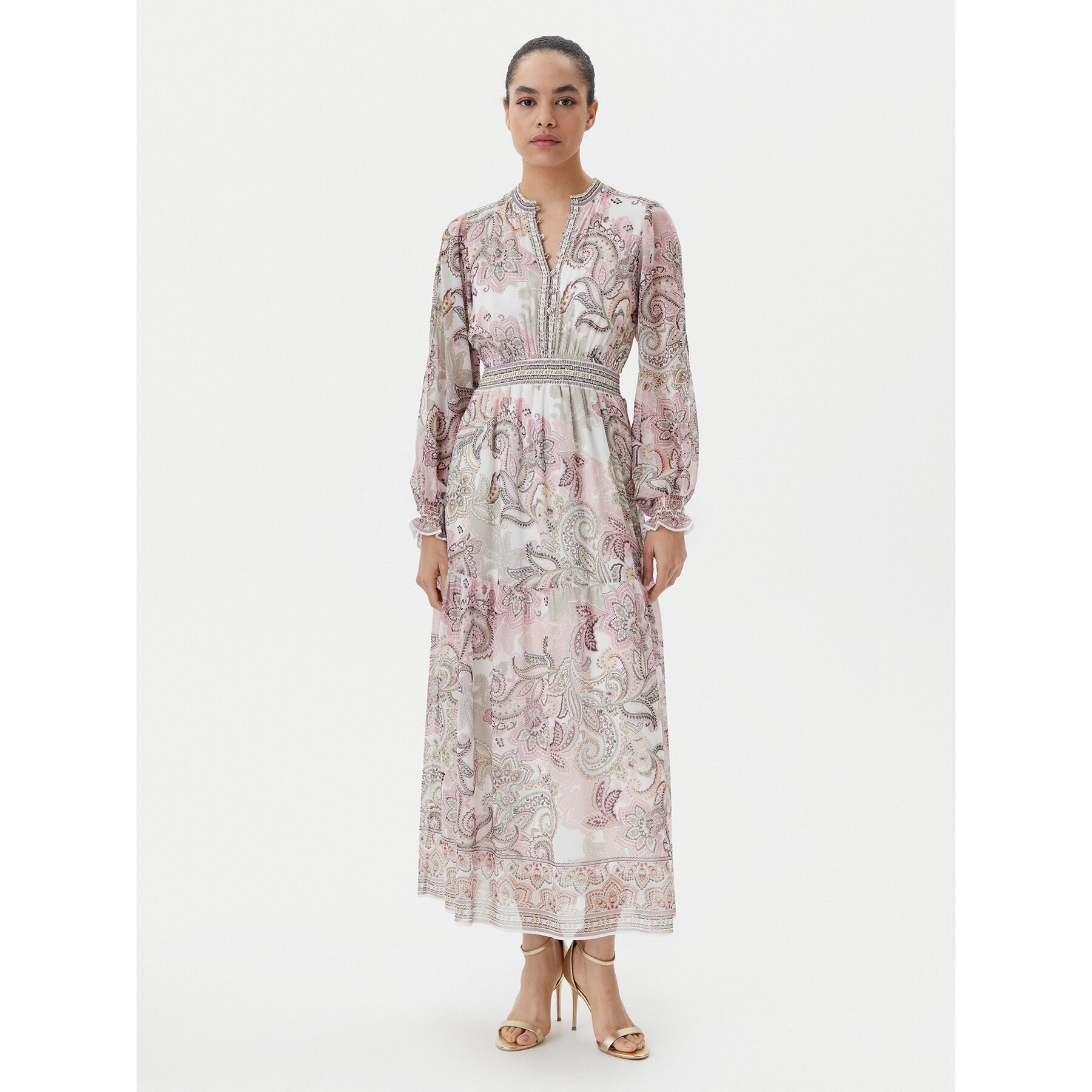 Hale Bob Sommerkleid 4YDD630L Beige Regular Fit