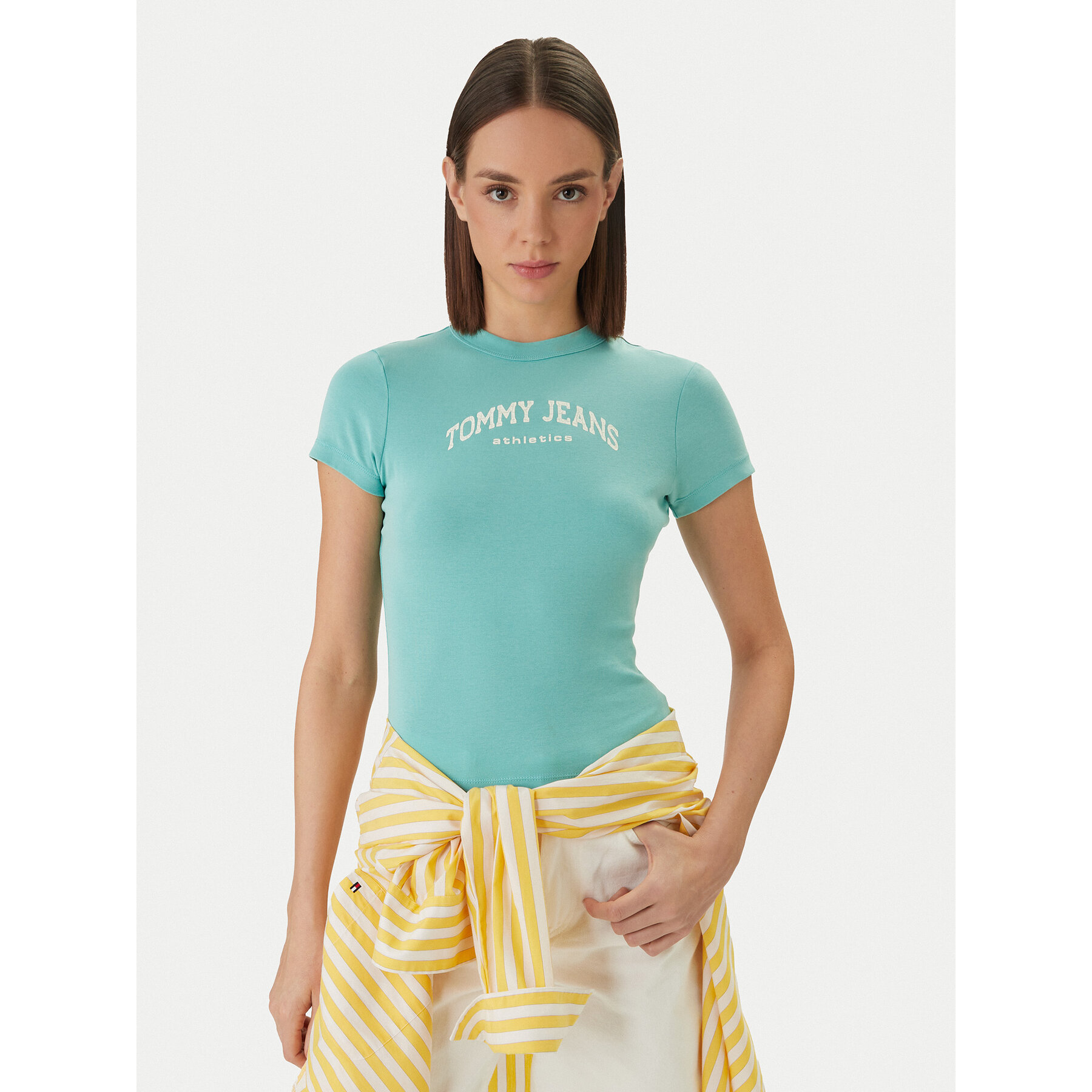 Tommy Jeans Camiseta DW0DW22302 Verde Slim Fit