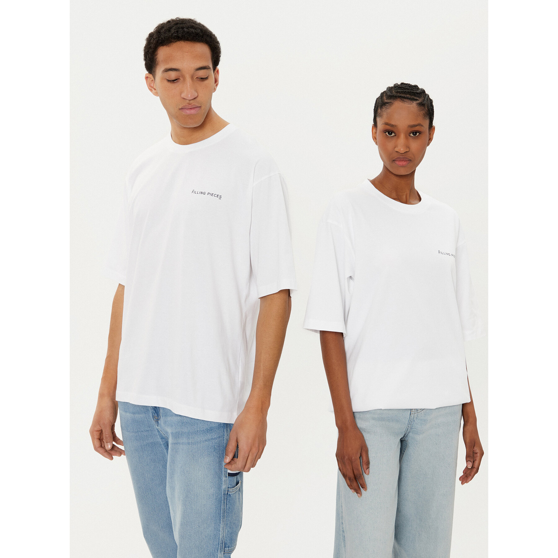 Filling Pieces Filling Pieces T-Shirt Unisex 7441378 Λευκό Boxy Fit