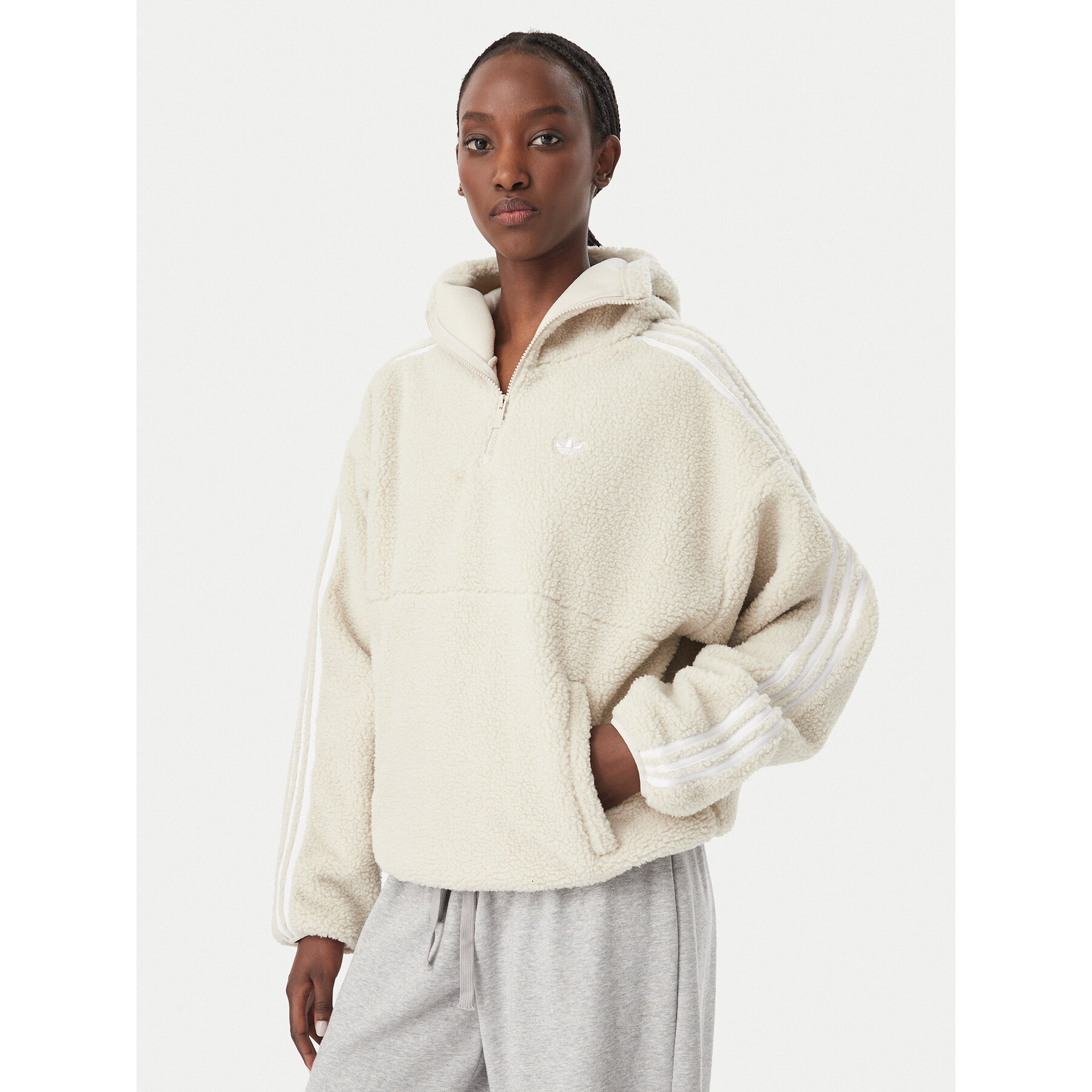 adidas Fleecejacke Adiluna Season 2 X Jennie LD4967 Hellbeige Loose Fit