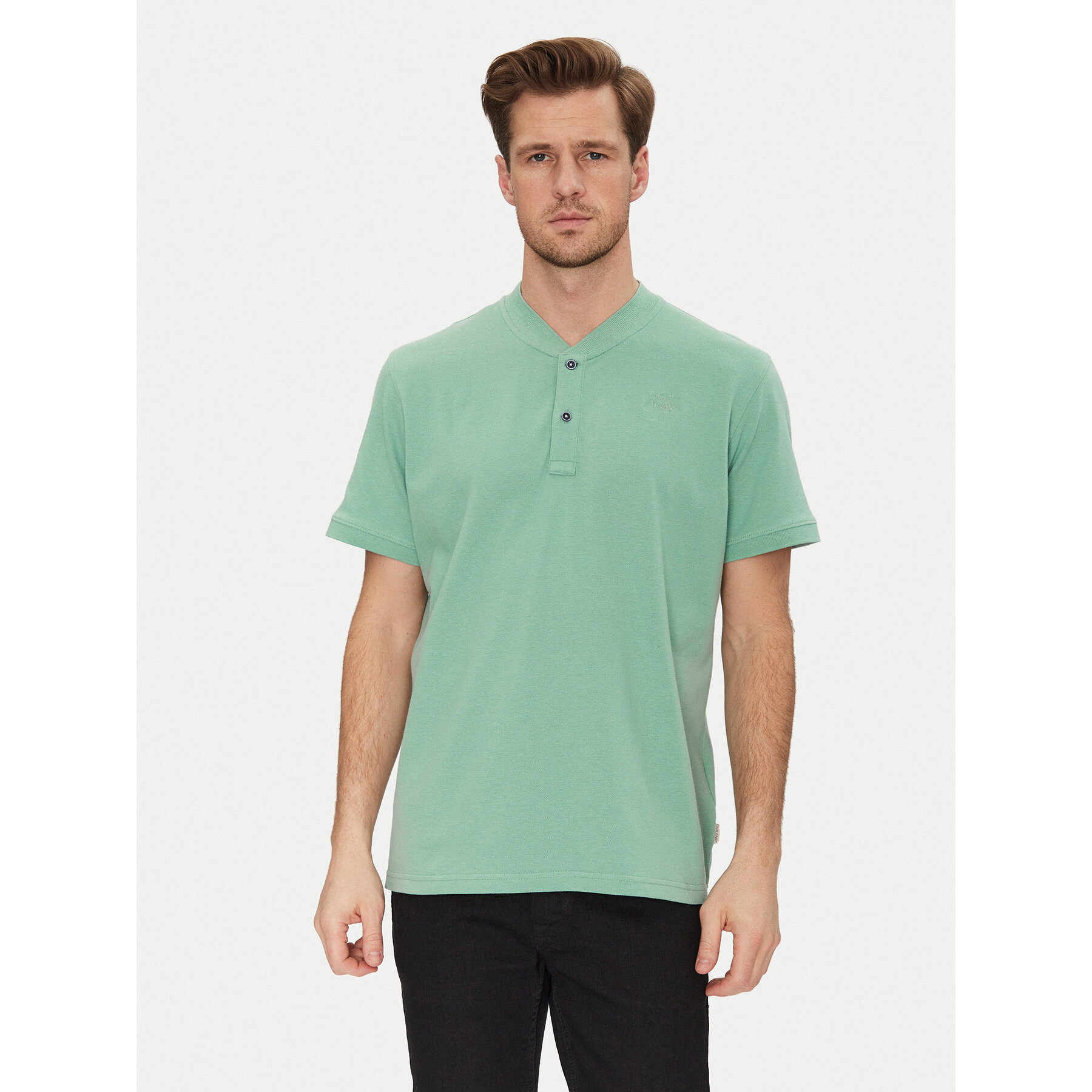 Blend Polo majica 20717858 Zelena Regular Fit