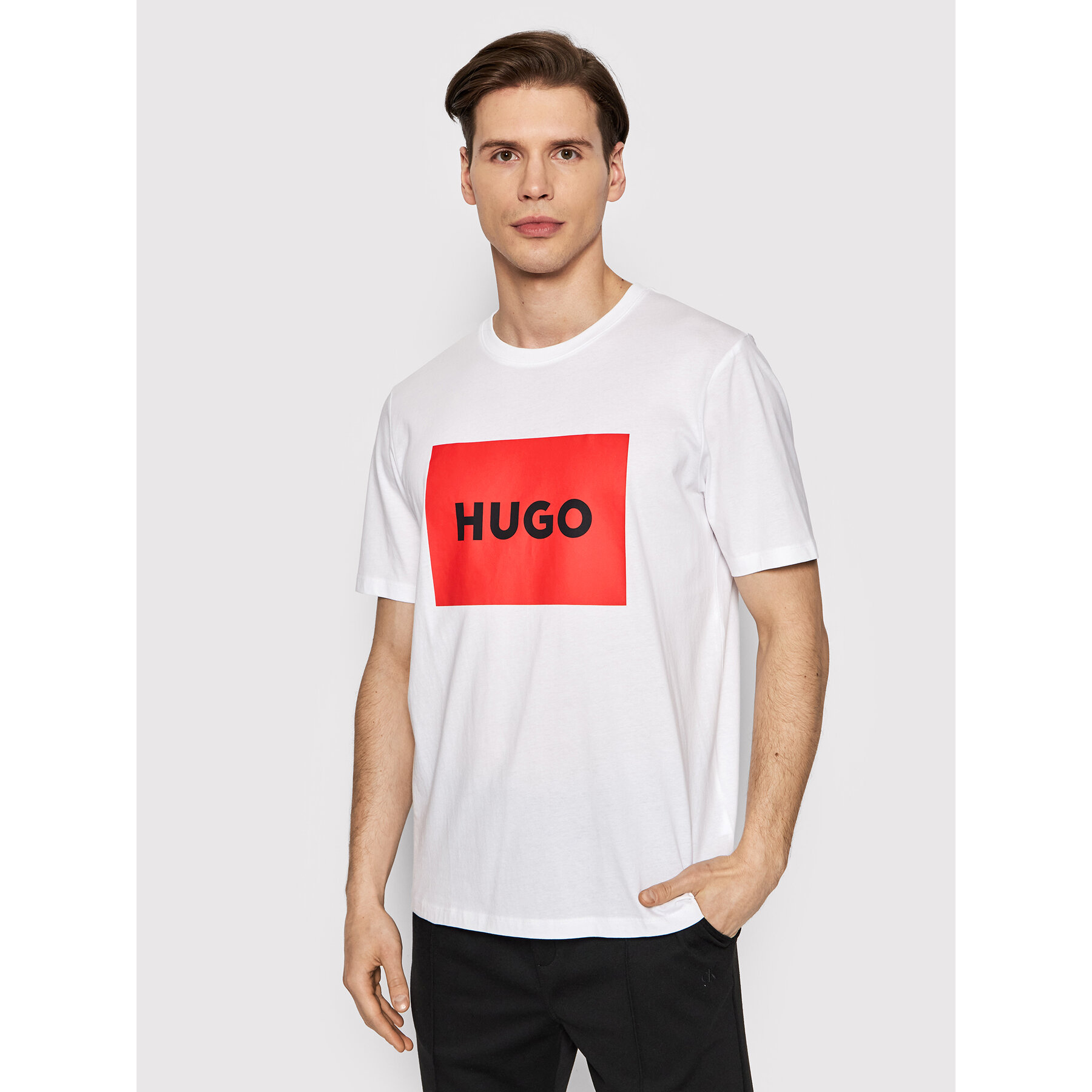 Hugo T-Shirt Dulive222 50467952 Λευκό Regular Fit