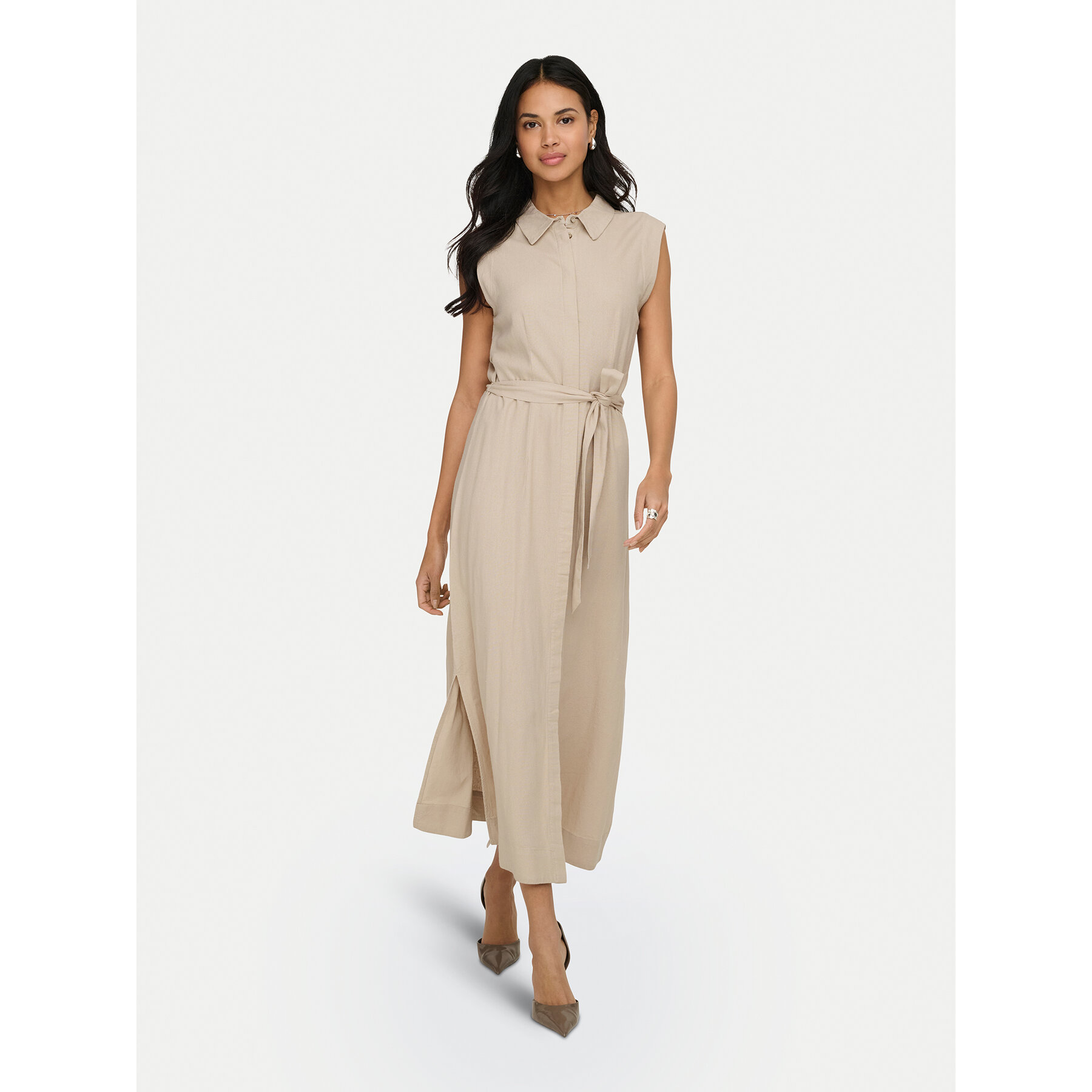 Only Hemdkleid Goa 15363697 Beige Regular Fit