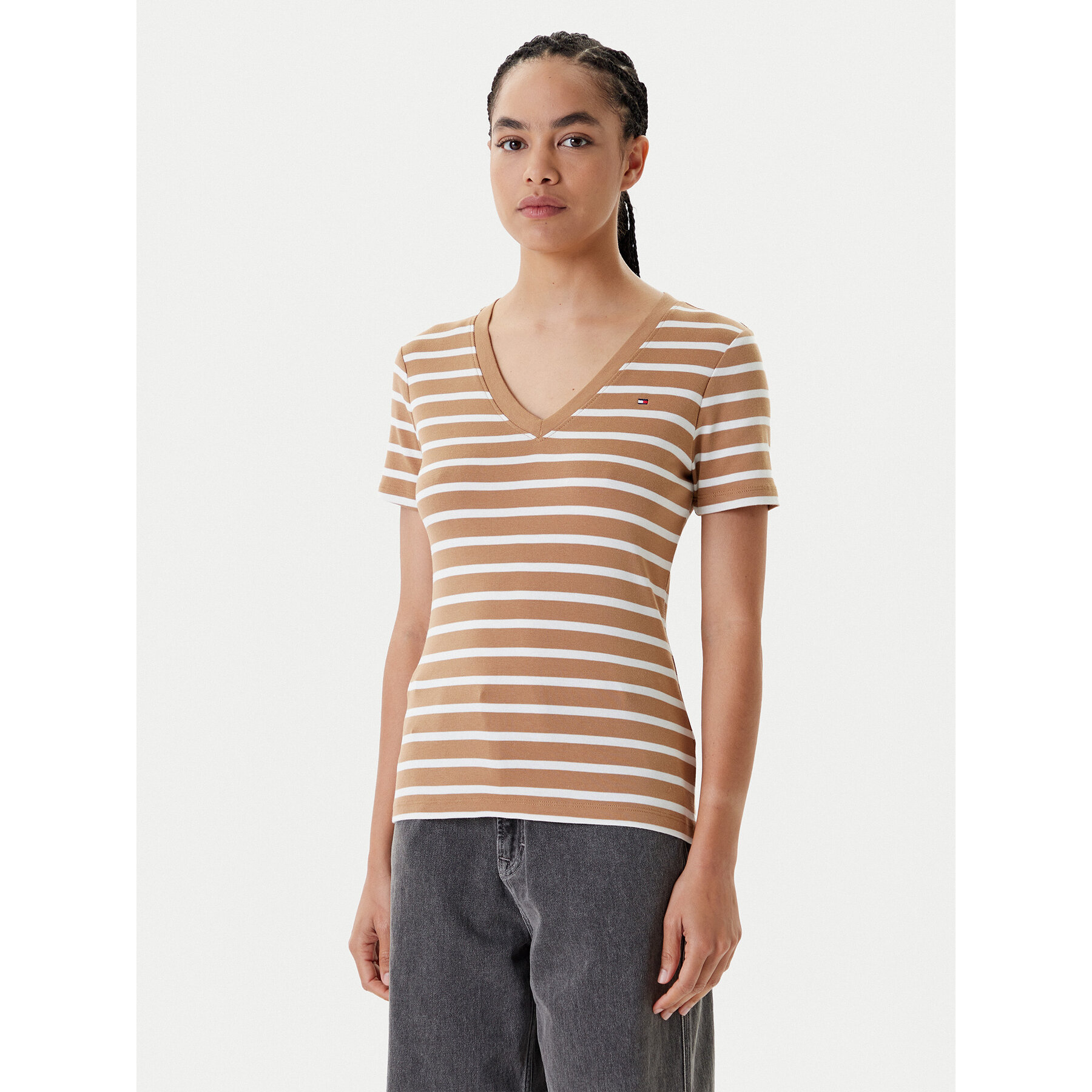 Tommy Hilfiger Póló New Cody WW0WW40584 Barna Slim Fit