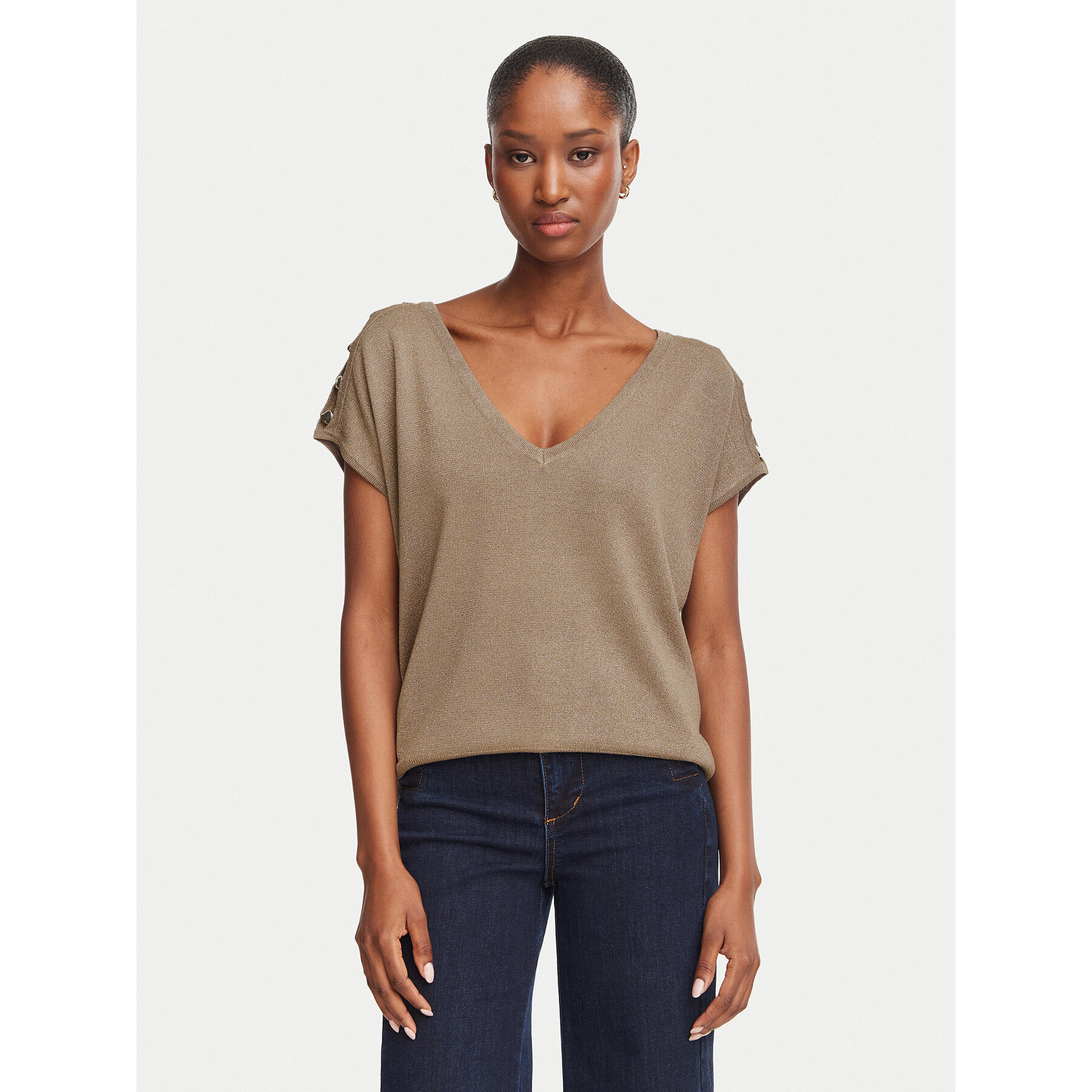 Morgan Bluse 262-MRINGO Dunkelbeige Oversize