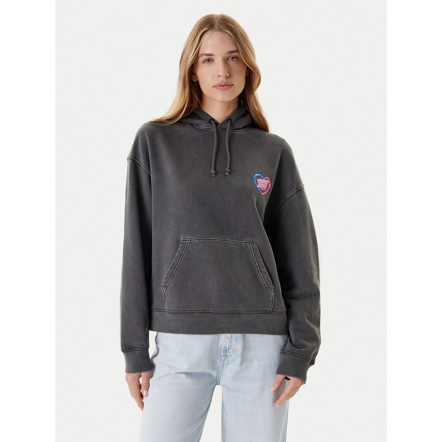Tommy Jeans Sweatshirt Neon DW0DW20945 Grau Boxy Fit