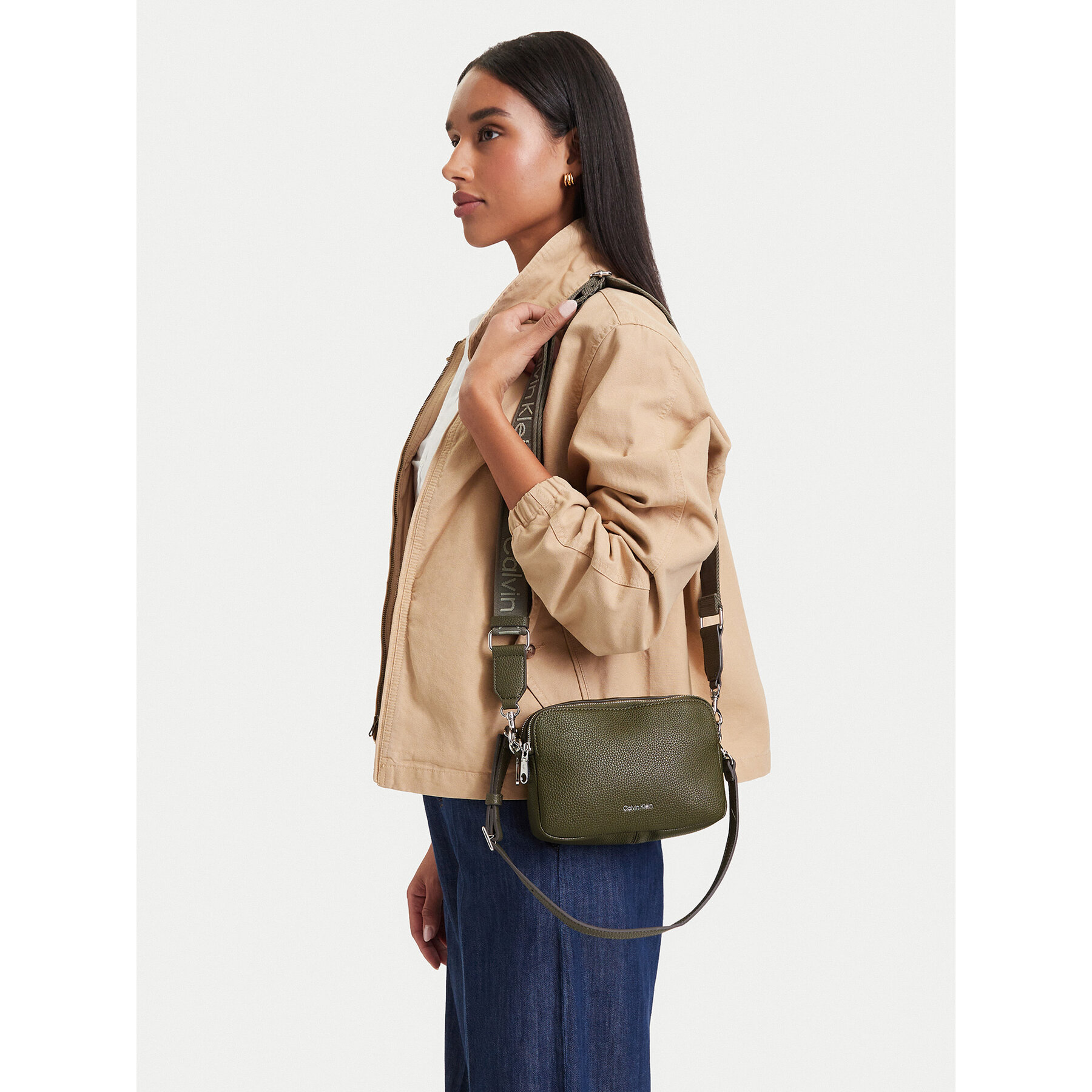 Soma Calvin Klein Webbing 2X Strap Camera Bag LV04F3656G Tumši zaļa