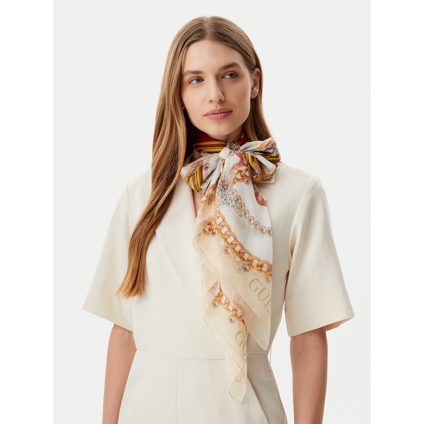 Fular Guess AW5297 SIL12 Écru