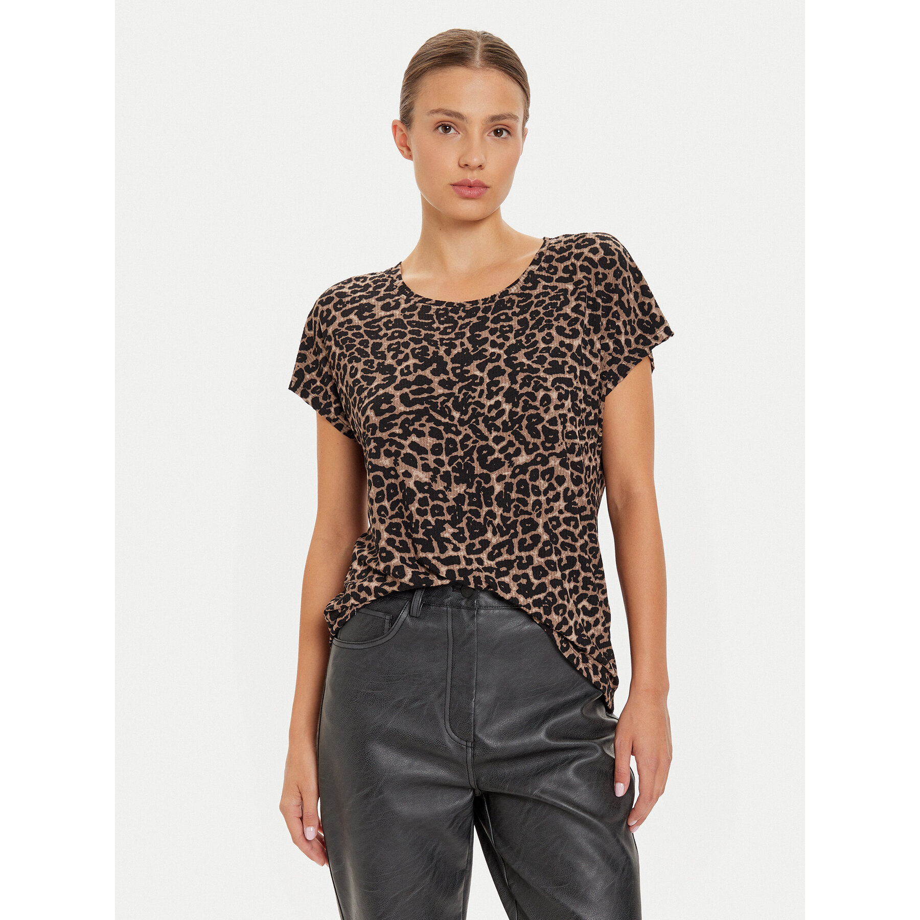 ONLY T-Shirt 15344399 Καφέ Regular Fit