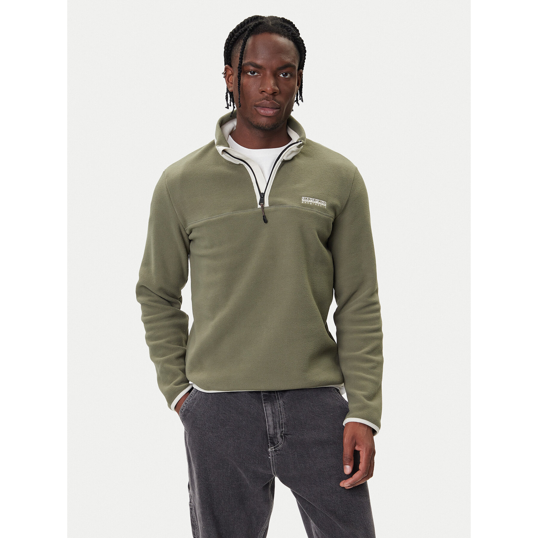 Napapijri Fleecejacke T-Dergana NP0A88UZ Grün Regular Fit