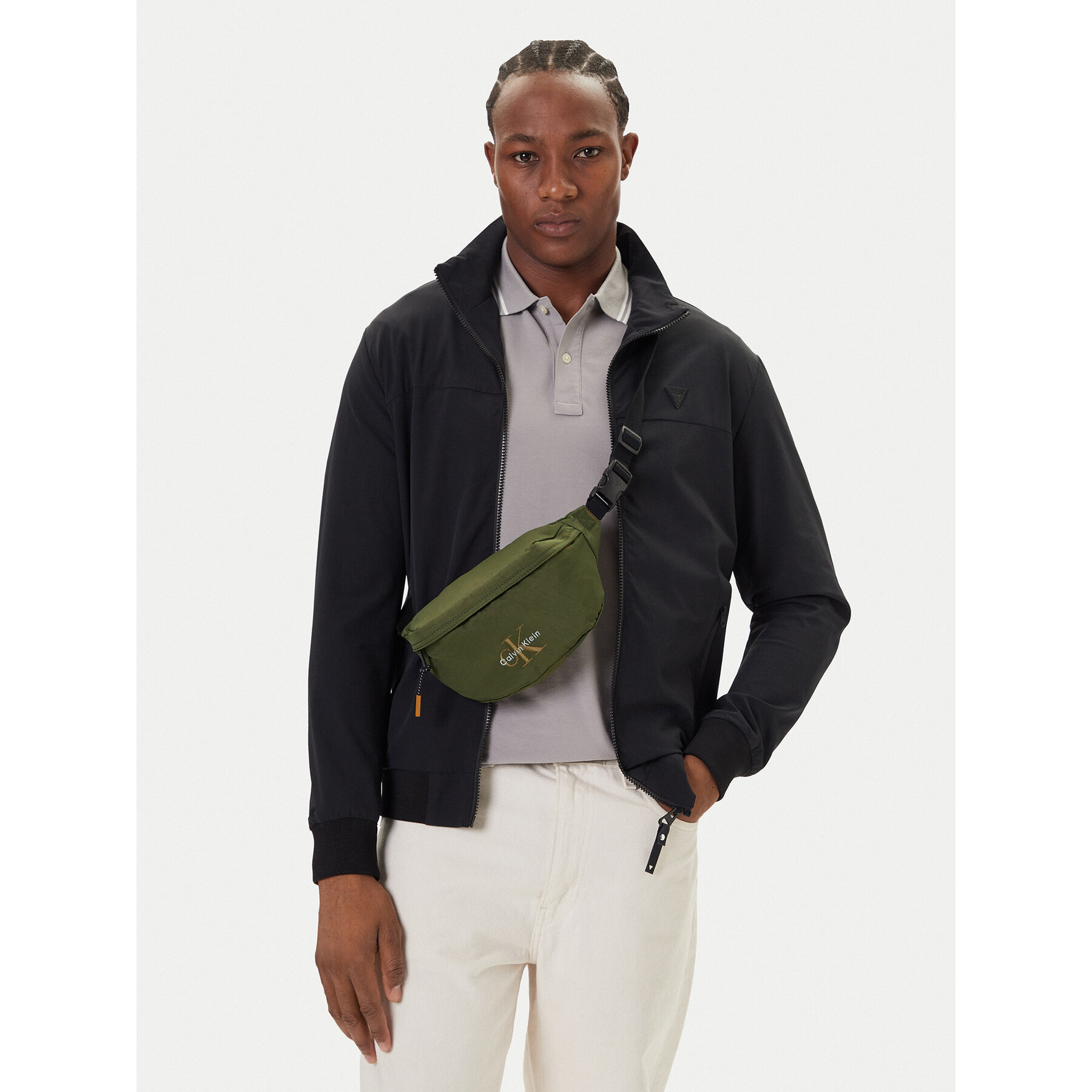 Чанта за кръст﻿ Calvin Klein Bold Waistbag LV04D3116G Каки