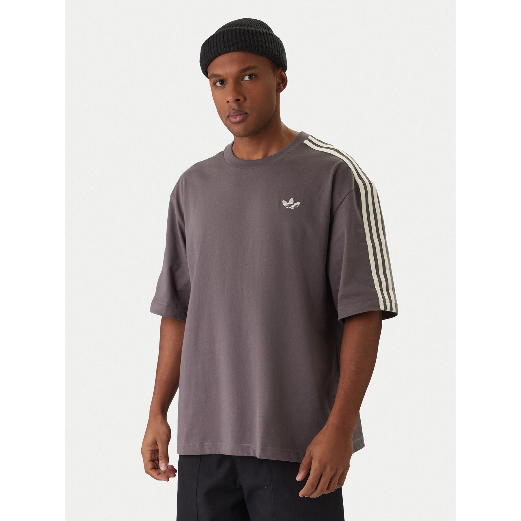adidas T-Shirt adicolor 3-Stripes KE1591 Γκρι Oversize