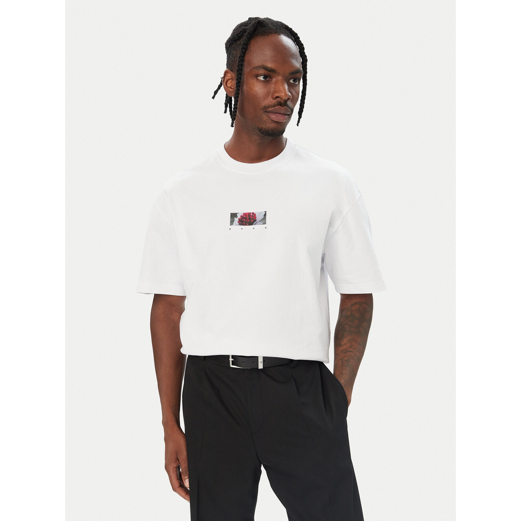 HUGO T-Shirt Dakhil 50579723 Weiß Relaxed Fit