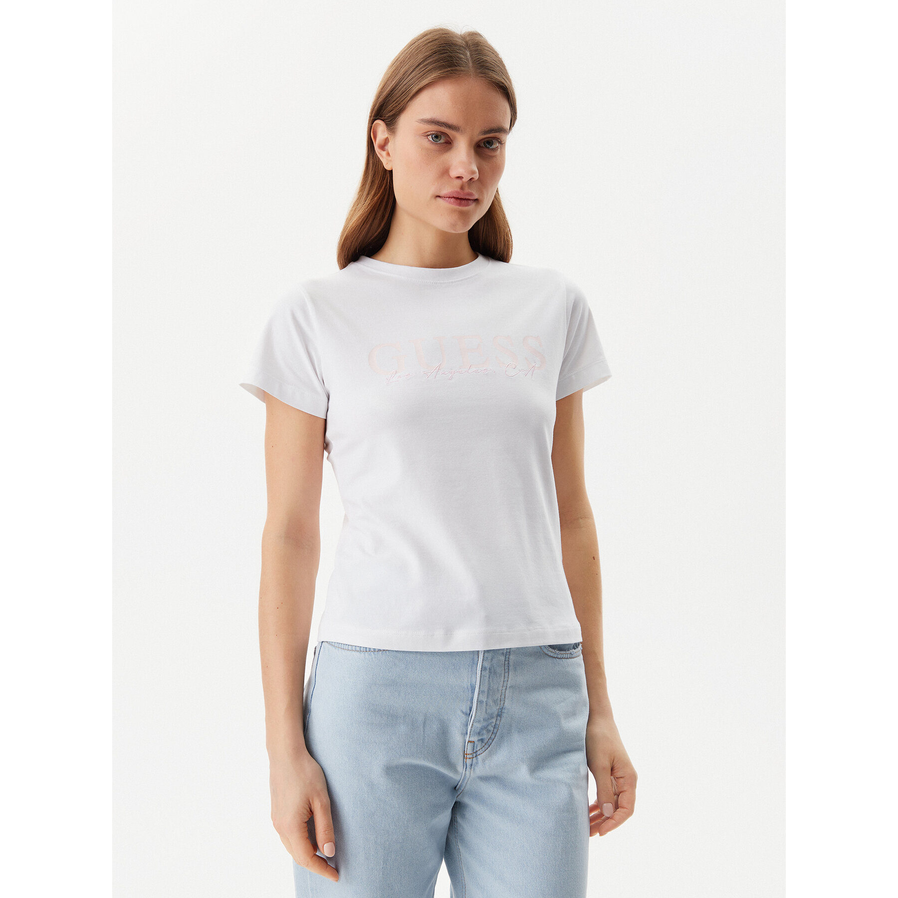 Guess T-Shirt V5GI15 J1314 Bianco Slim Fit
